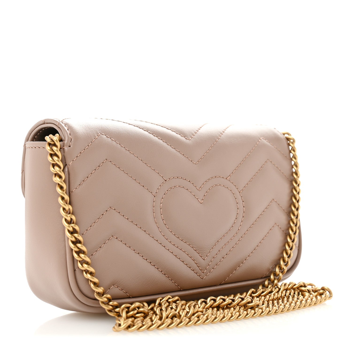 Calfskin Matelasse Super Mini GG Marmont Shoulder Bag Porcelain Rose