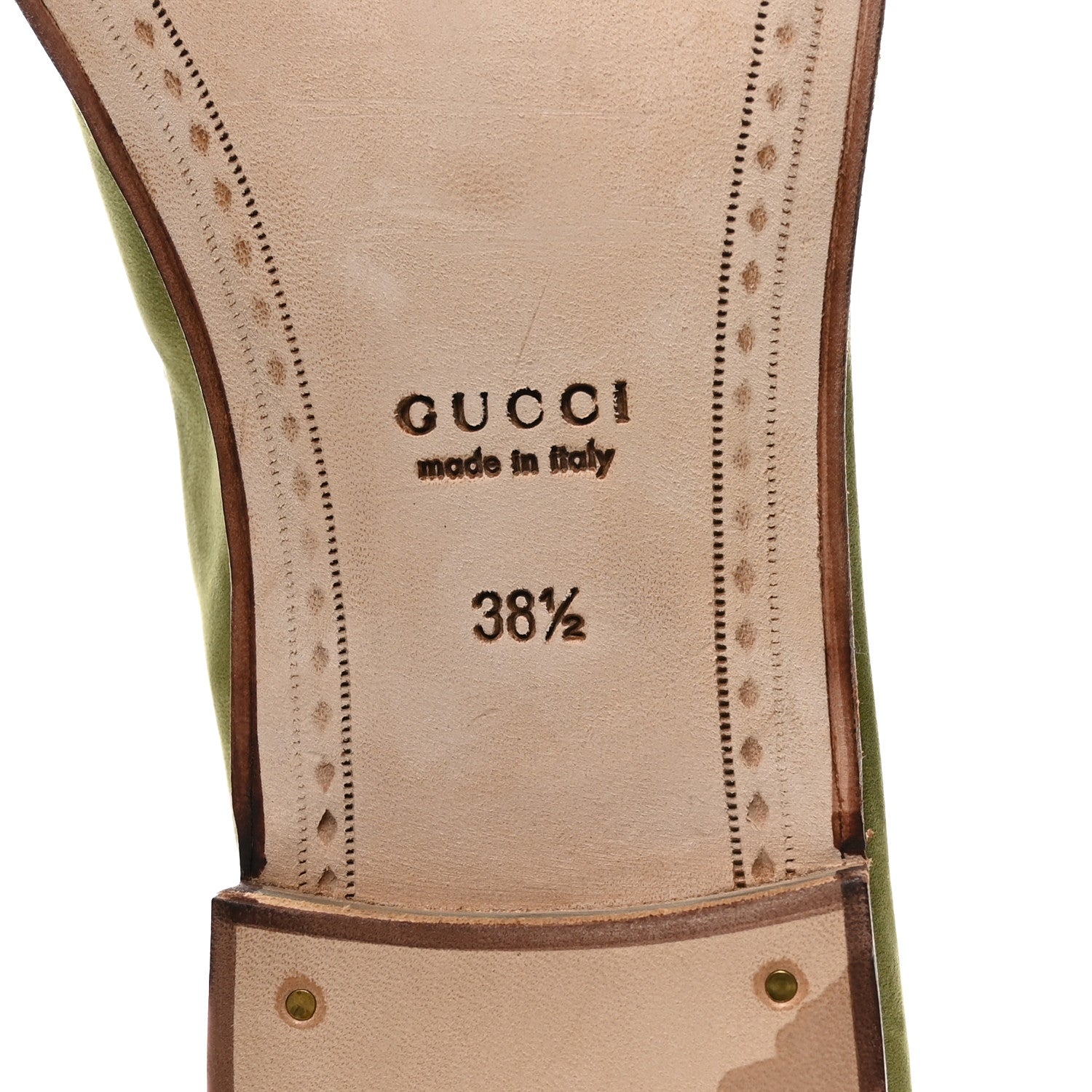 Nubuck Womens Horsebit Loafers 38.5 Herbs Light Green