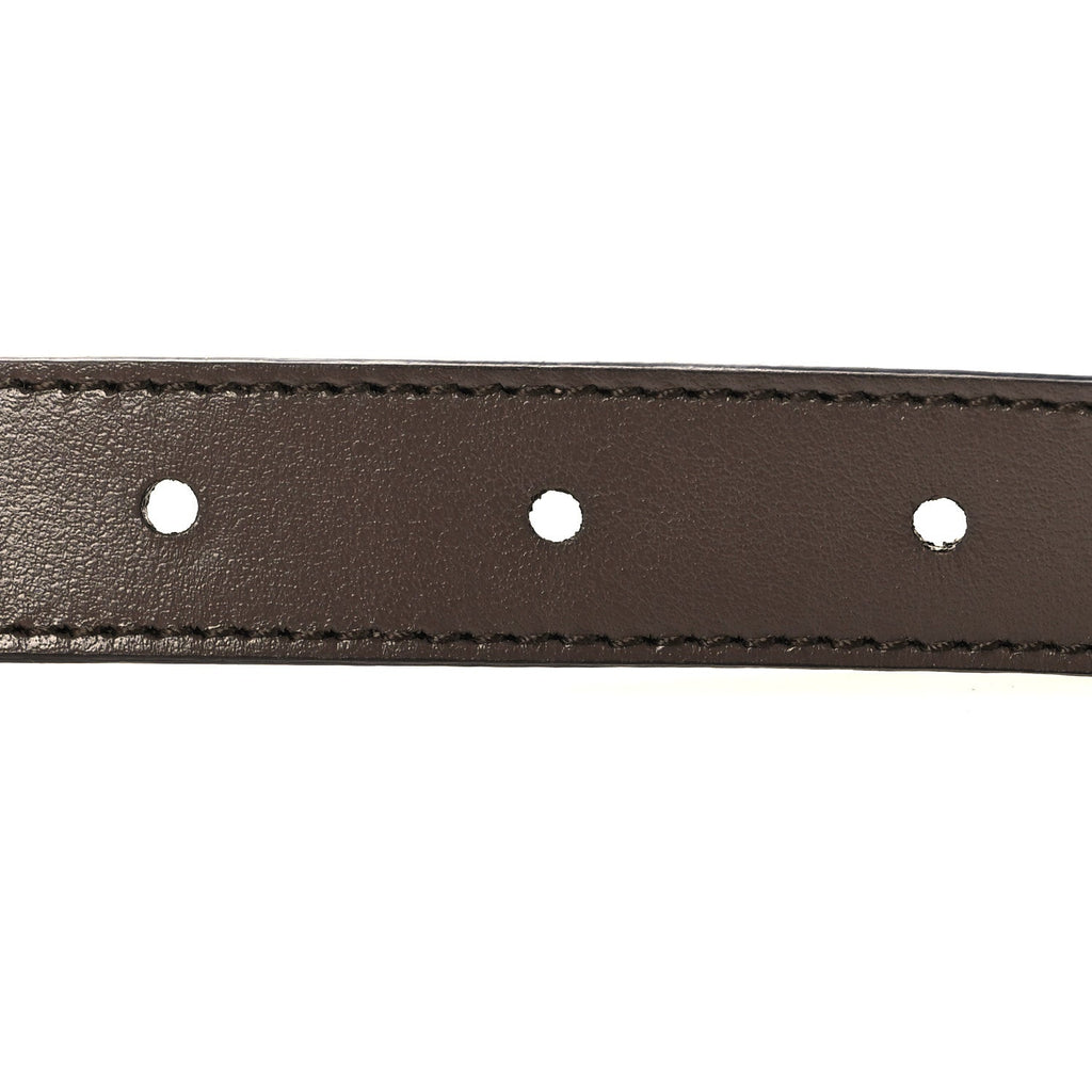 GG Supreme Monogram Plutone Calfskin Double G Reversible Belt Beige Ebony