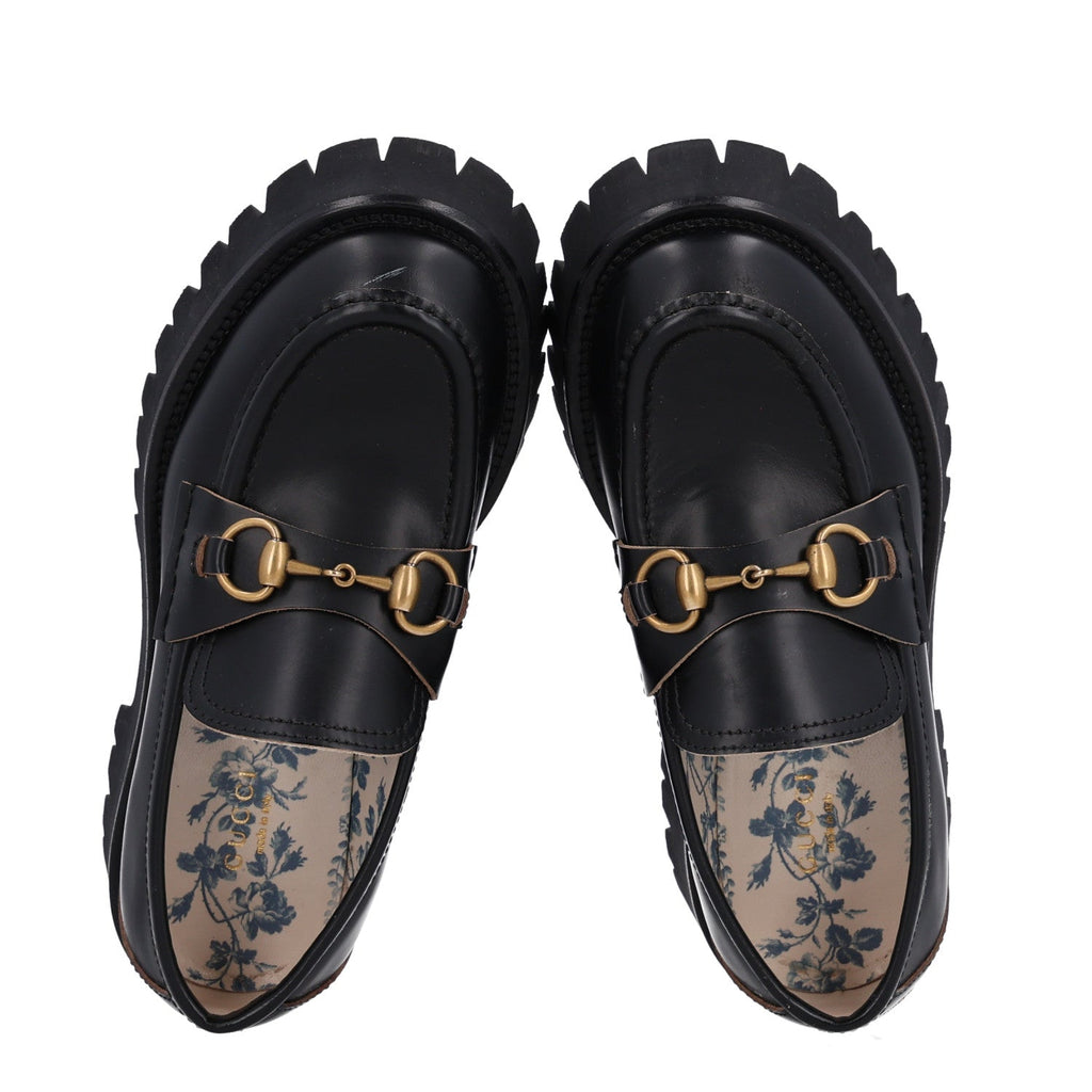 Cordovan Lux Womens Harald Horsebit 25mm Platform Loafers 36.5 Black