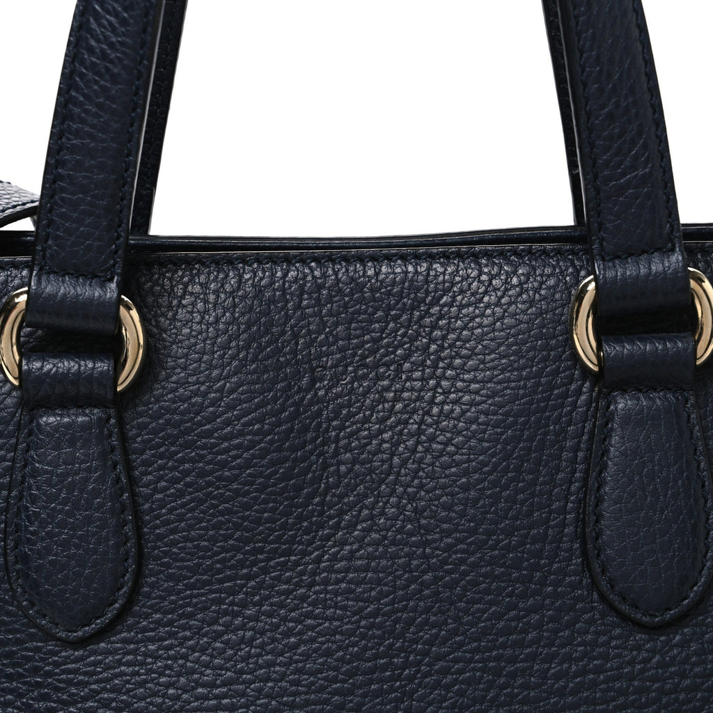 Calfskin Bamboo Tassel Top Handle Tote Blue