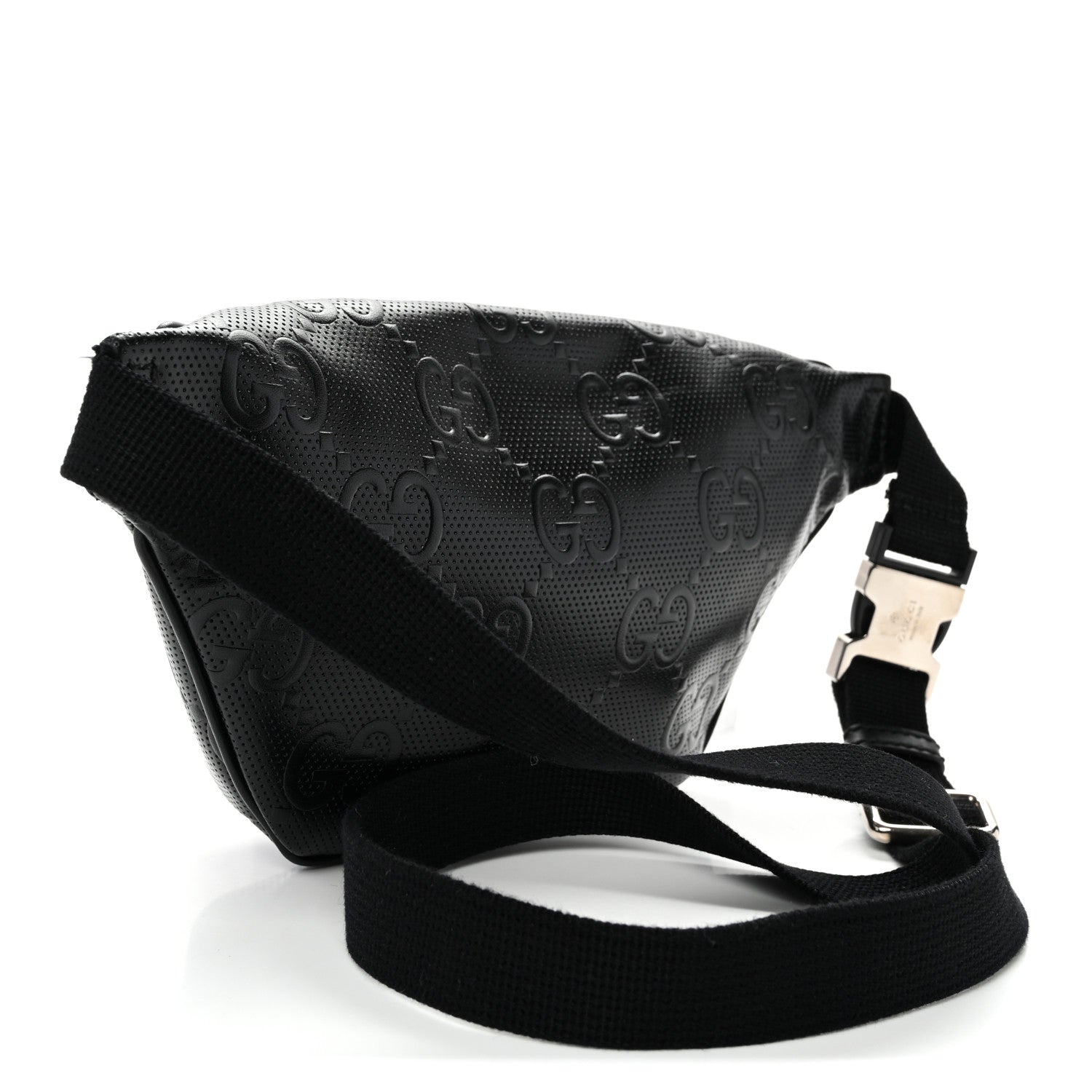 Calfskin GG Tennis Embossed Belt Bag Black