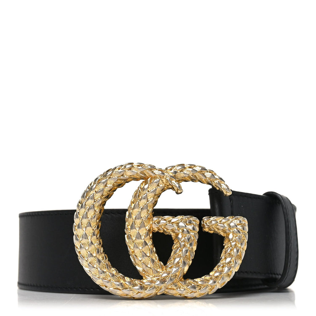 Moon Calfskin Scales Double G 40mm Belt 95 38 Black