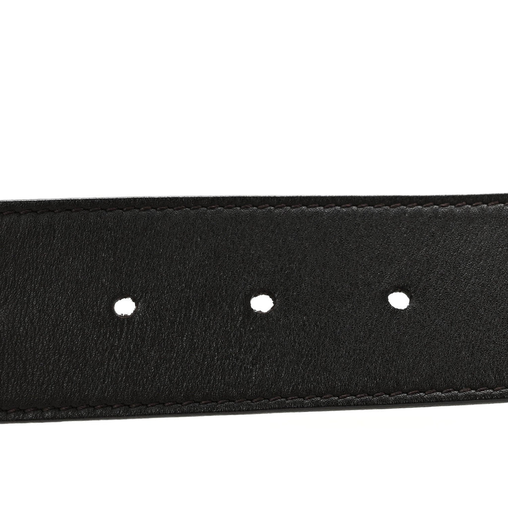 Moon Calfskin Nickel Double G 40mm Belt 85 34 Dark Cocoa