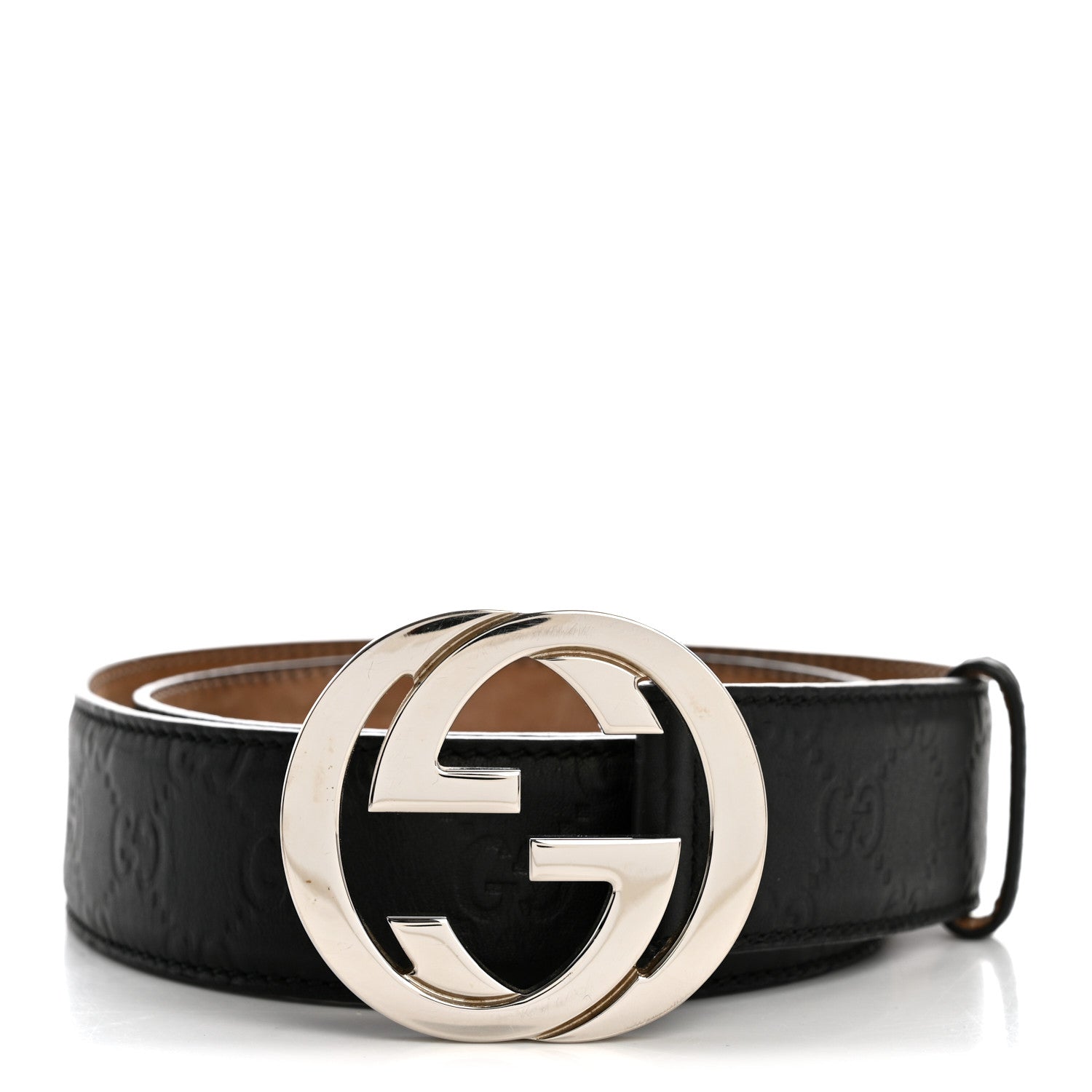 Guccissima Interlocking G Belt 85 34 Black