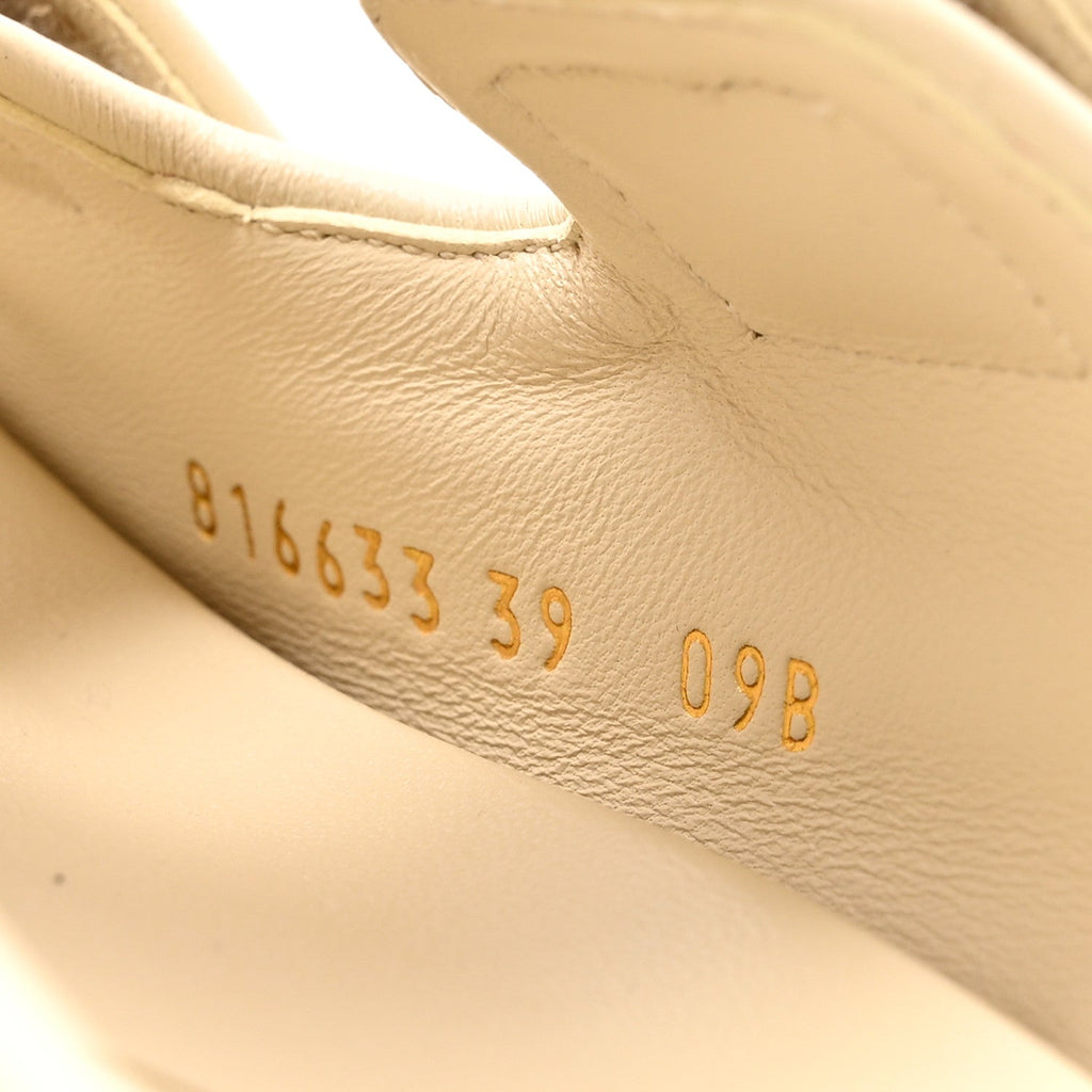 Calfskin Double G Crystal Womens Isla Dad Sandals 39 Ivory