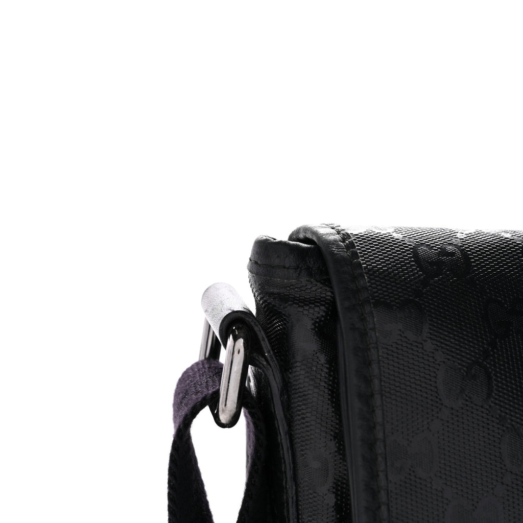 Imprime Monogram Medium Double Buckle Flap Messenger Bag Black