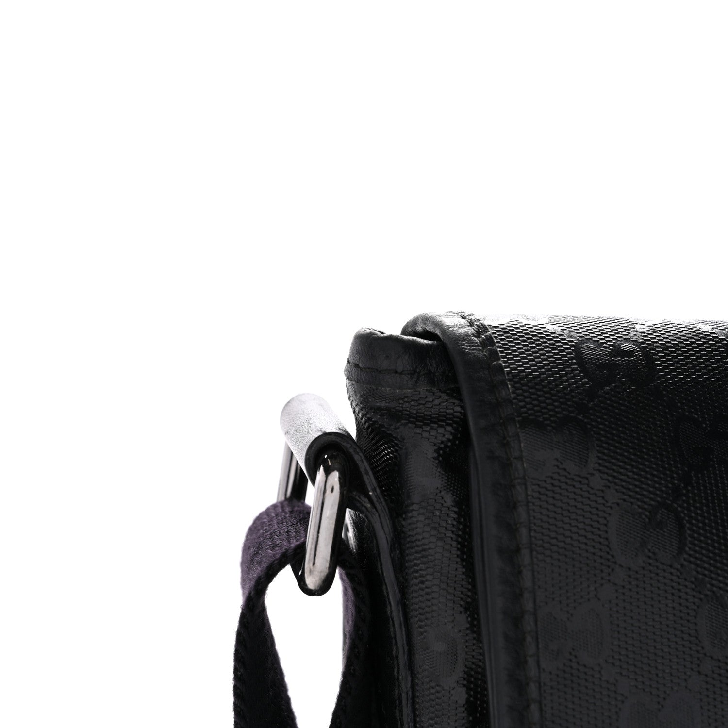 Imprime Monogram Medium Double Buckle Flap Messenger Bag Black