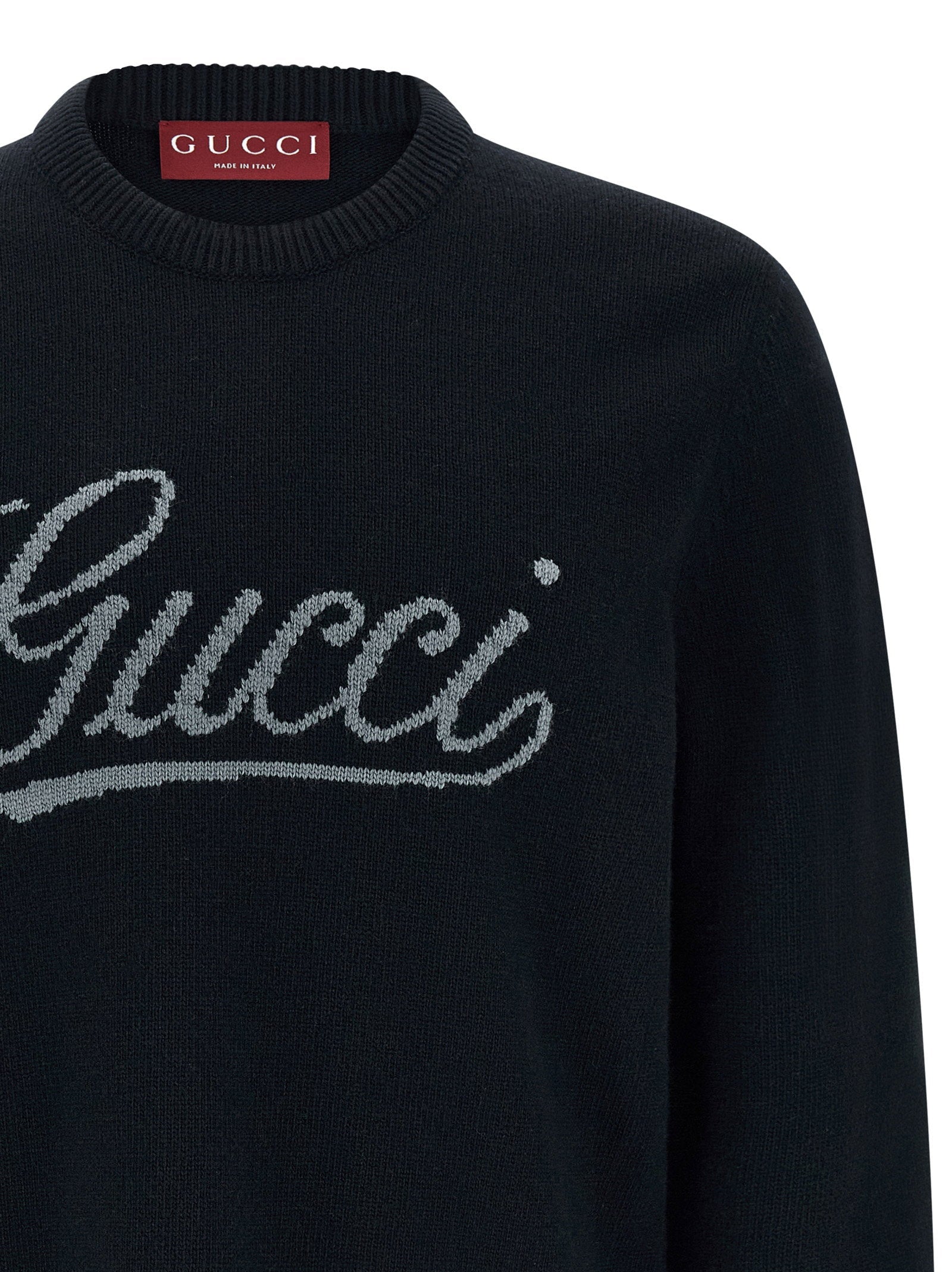 Gucci Logo Intarsia Sweater — Black