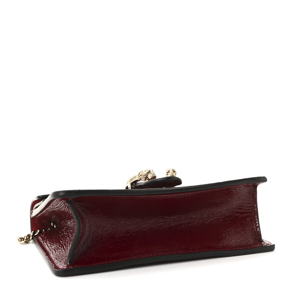 Crinkled Patent Mini Dionysus Shoulder Bag Rosso Ancora Red