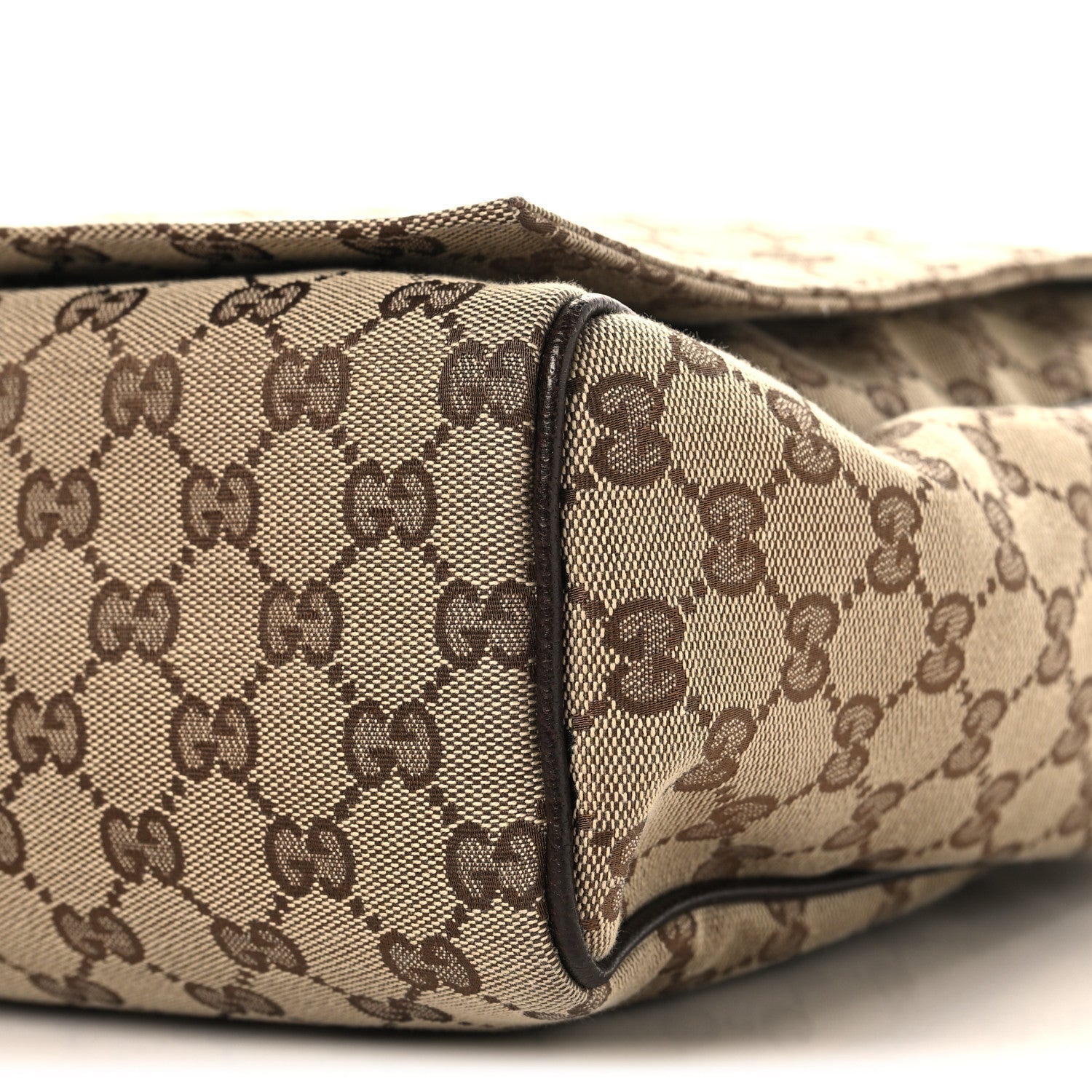GG Monogram Medium Flap Messenger Bag Beige Dark Brown