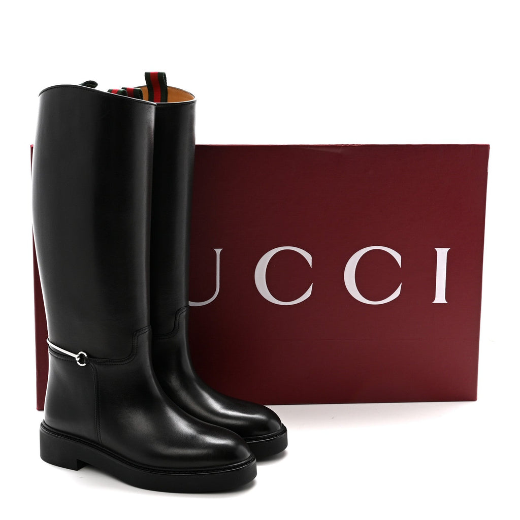 Marot Lux Michelangelo Slim Horsebit Riding Boots 37.5 Black