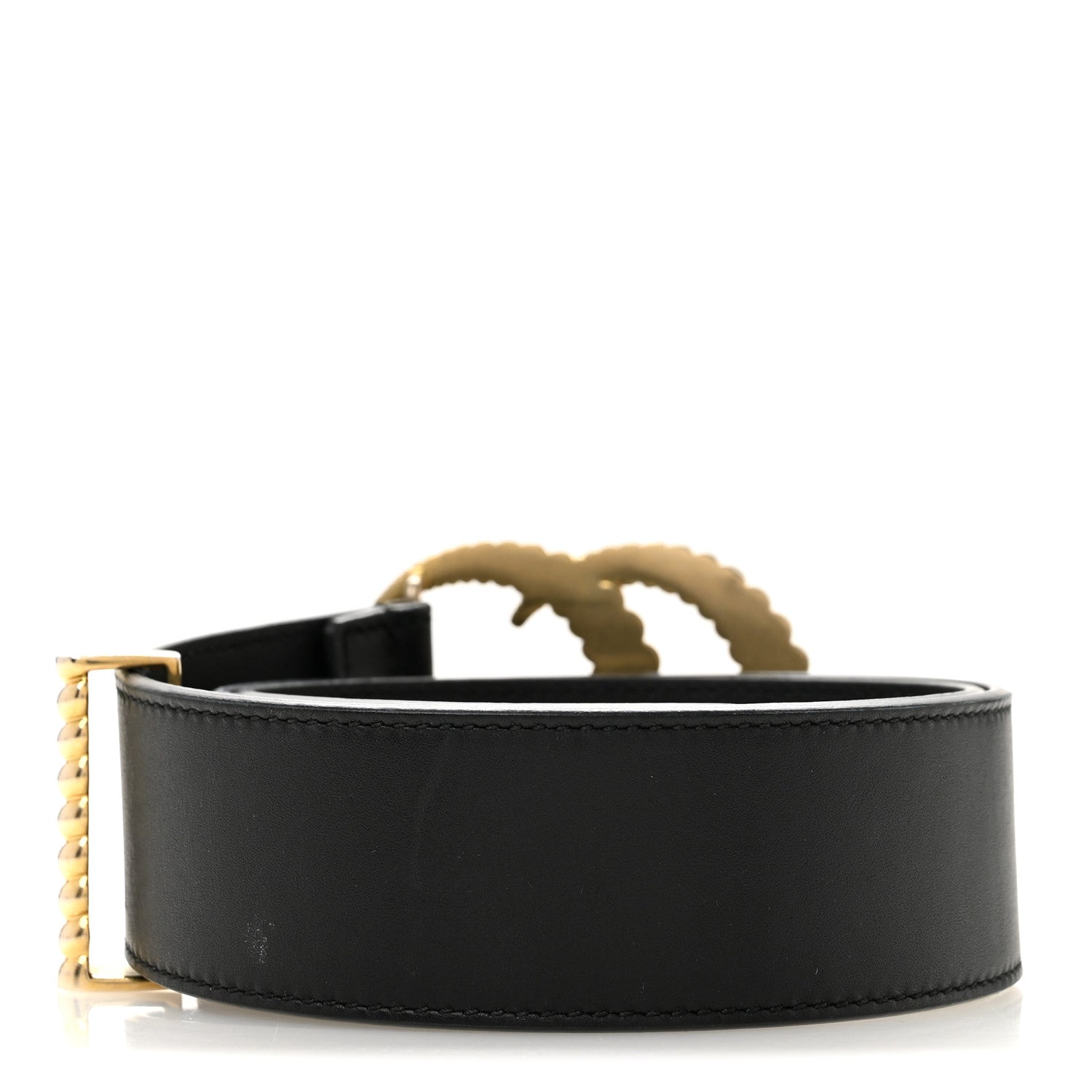 Moon Calfskin Torchon Double G 25mm Belt 75 30 Black