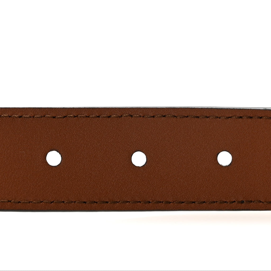 New Denim GG Monogram Dollar Calfskin Belt 65 26 Blue Tea Cuir Epilog