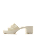 Rubber Gucci Logo Womens Platform 20/60mm Slide Sandals 40 Mystic White
