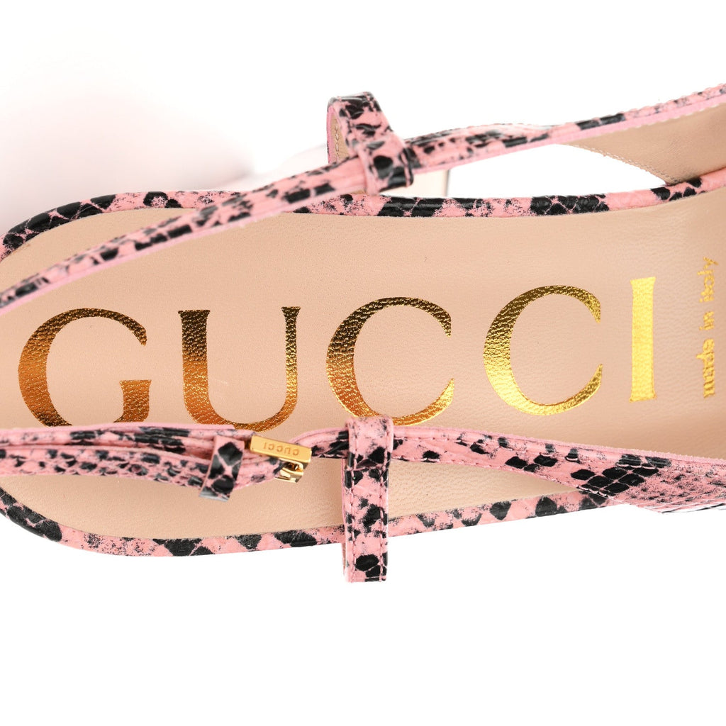 Calfskin Python Print Horsebit Platform 35/120mm Slingback Pumps 41 Wild Rose