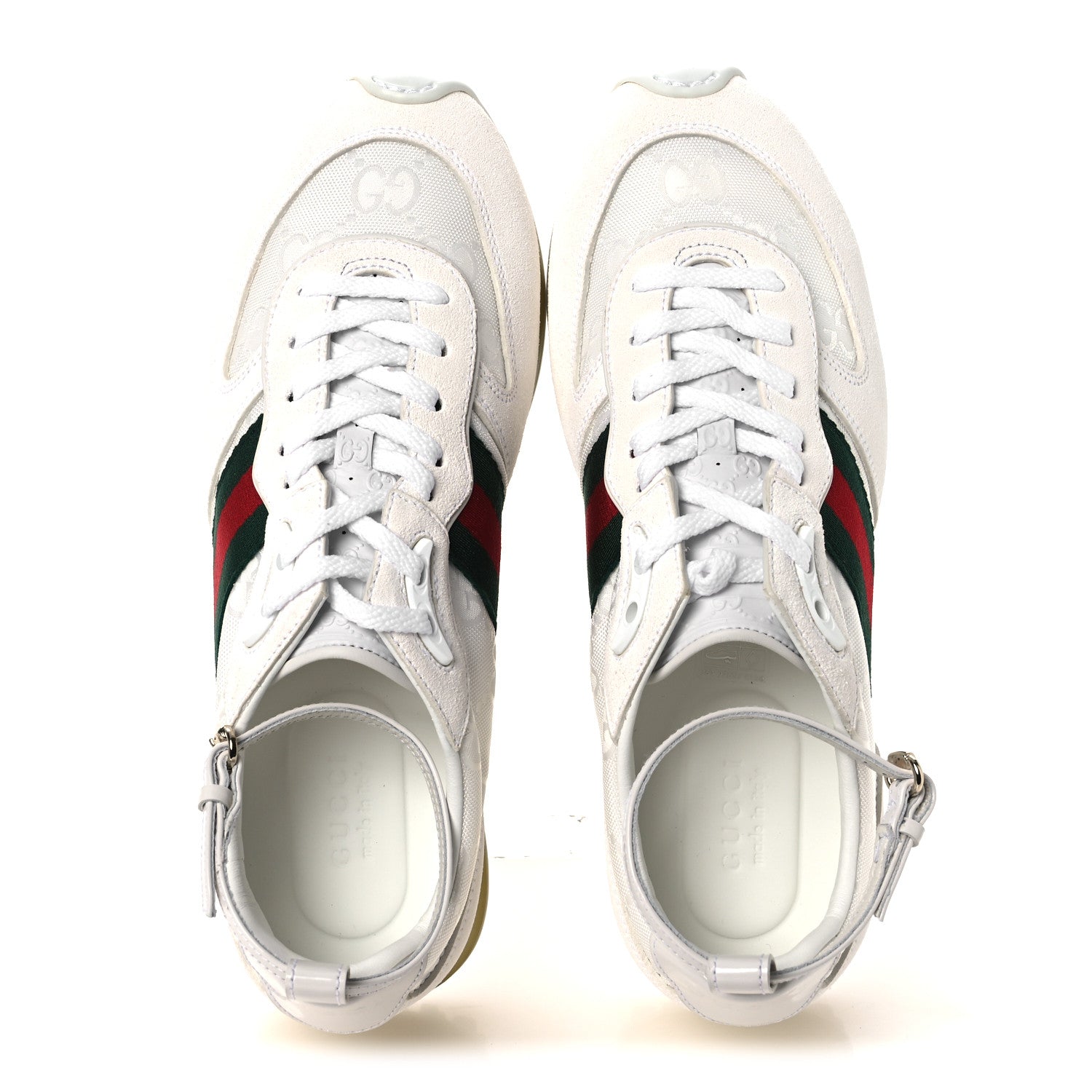 GG Suede Monogram Web Re-Motion Sneakers 37.5 White