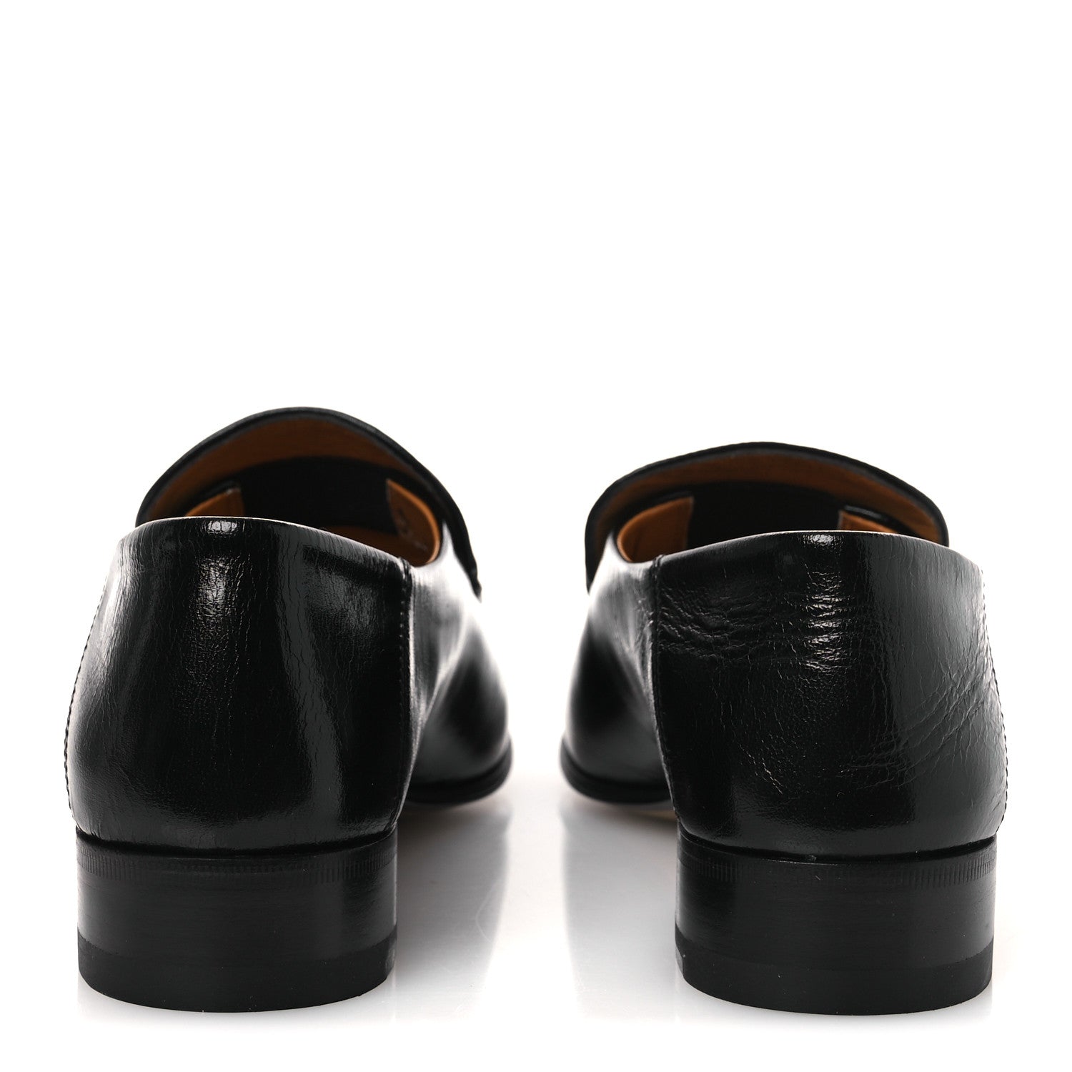 Goatskin Womens Horsebit Mid-Heel Loafers 36 Black