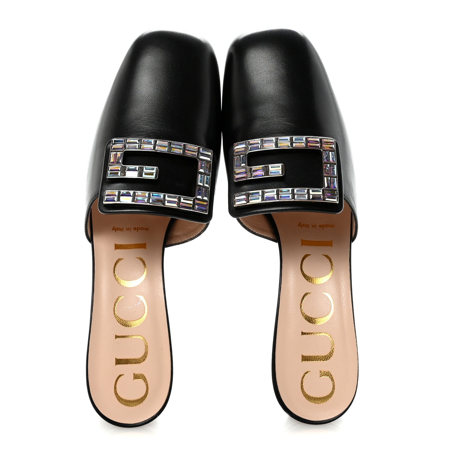 Malaga Kid Crystal Square G Madelyn 60mm Mules 37.5 Black