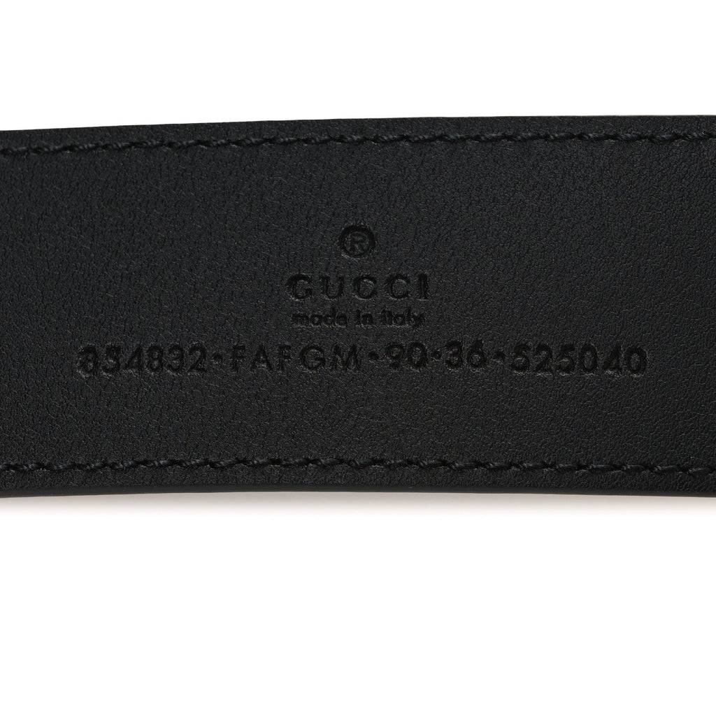 GG Supreme Monogram Plaque Buckle Belt 90 36 Black