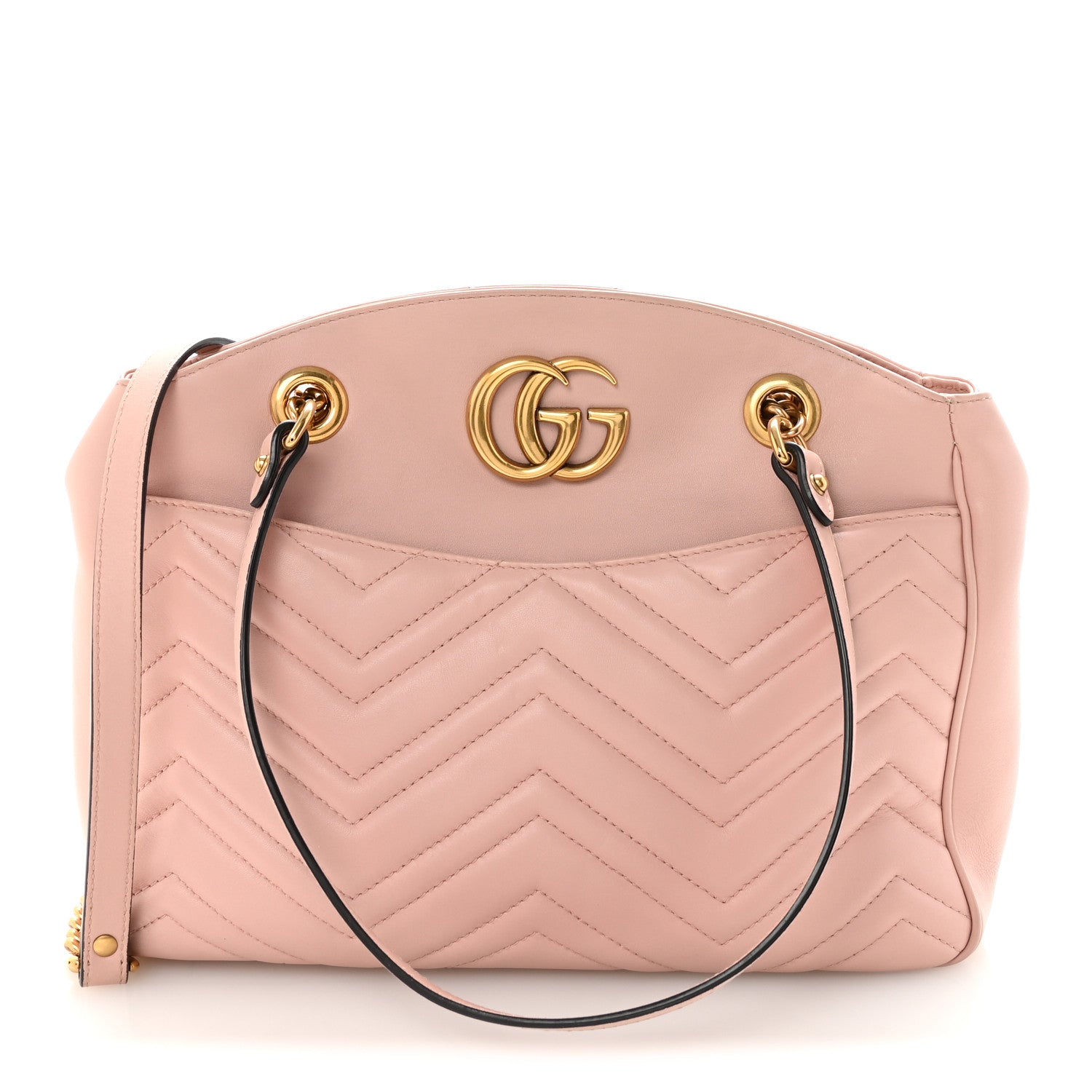 Calfskin Matelasse Medium GG Marmont Open Top Shoulder Bag Perfect Pink