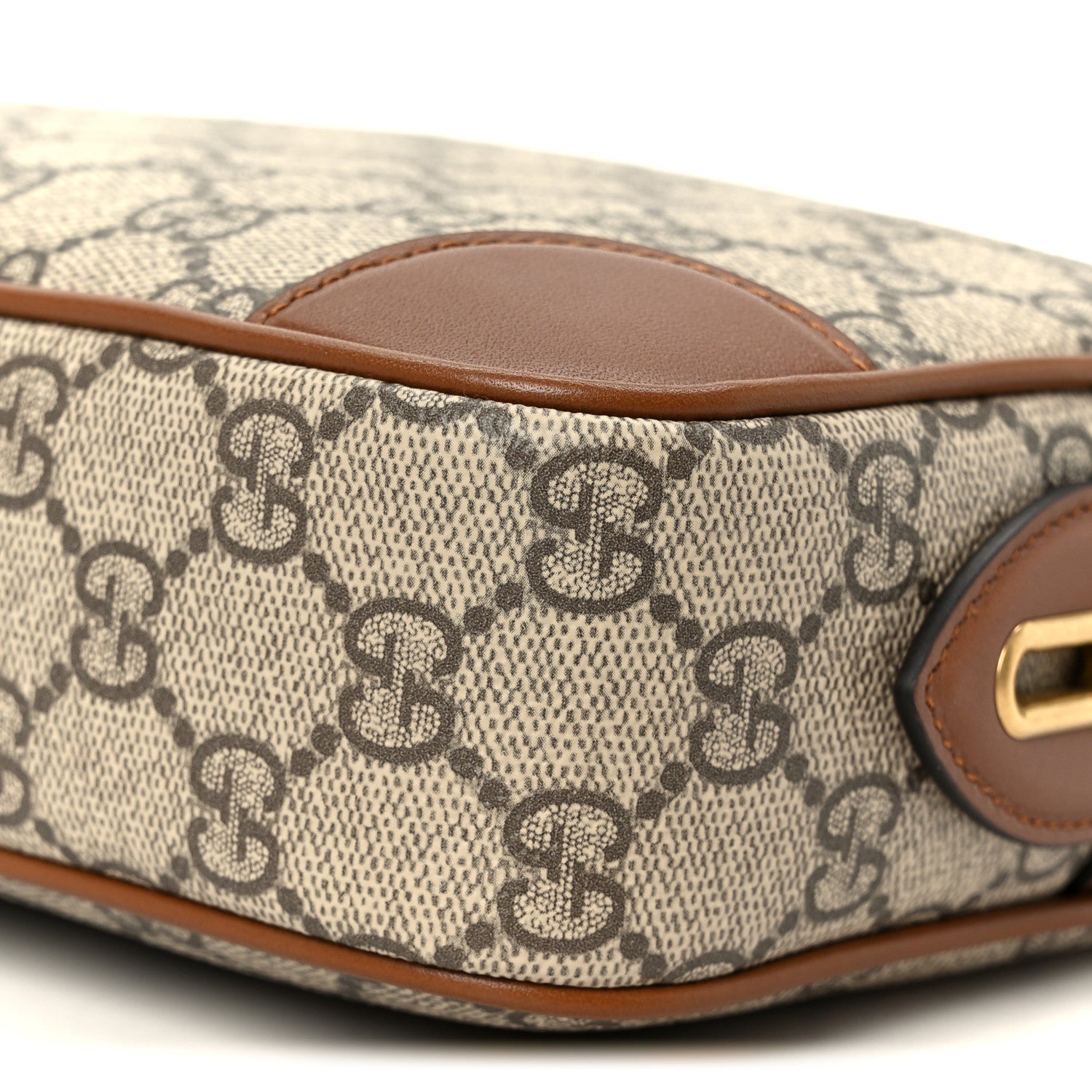 GG Supreme Monogram Mini Camera Bag Beige Ebony Old Sundial