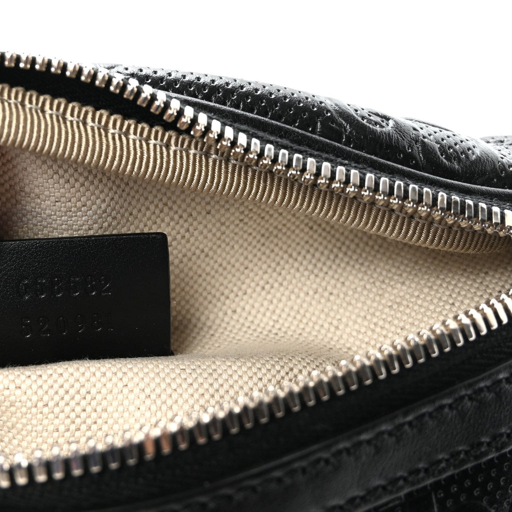 Calfskin GG Tennis Embossed Belt Bag Black