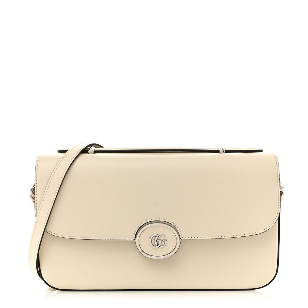 Senna Calfskin Petite GG Top Handle Shoulder Bag Mystic White