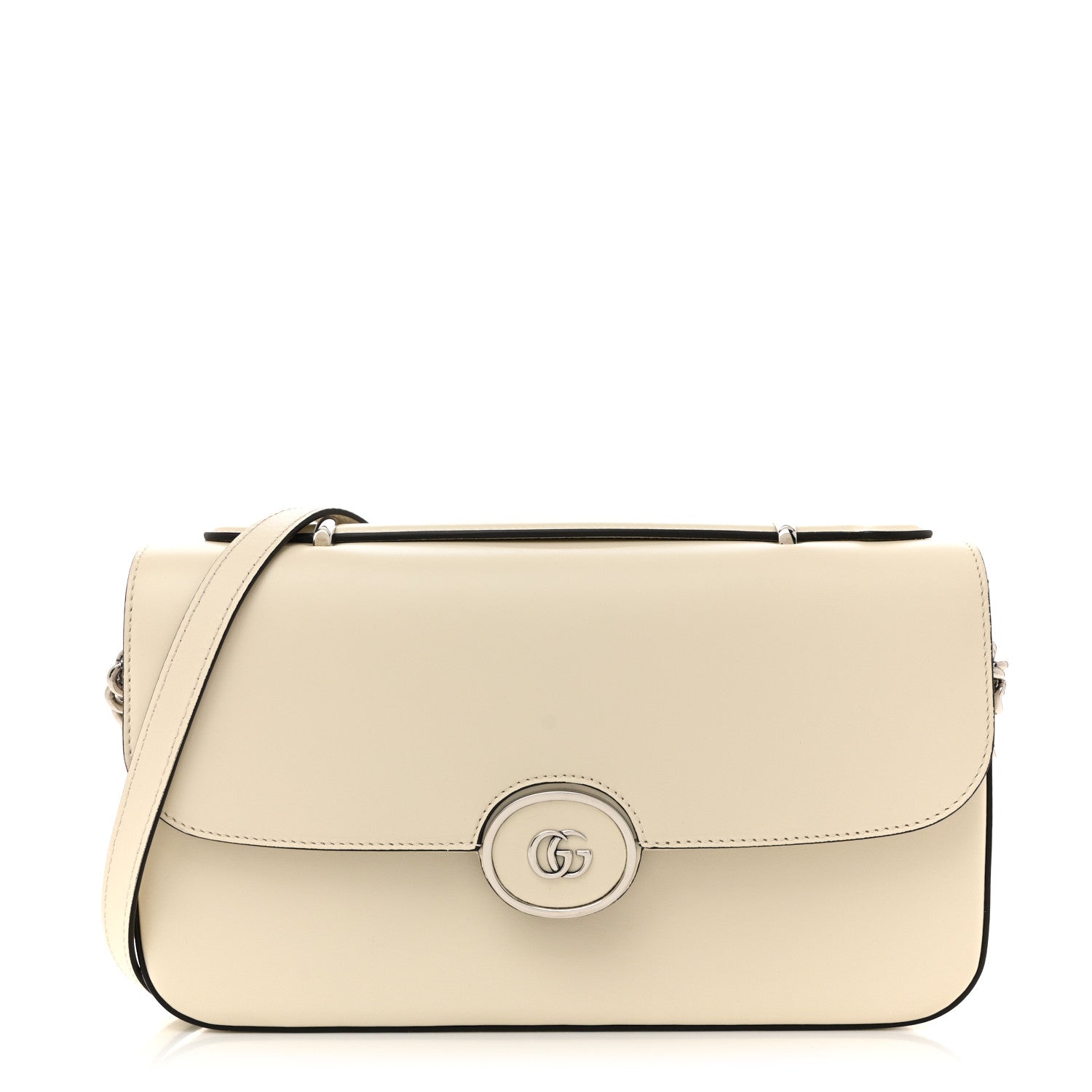 Senna Calfskin Petite GG Top Handle Shoulder Bag Mystic White