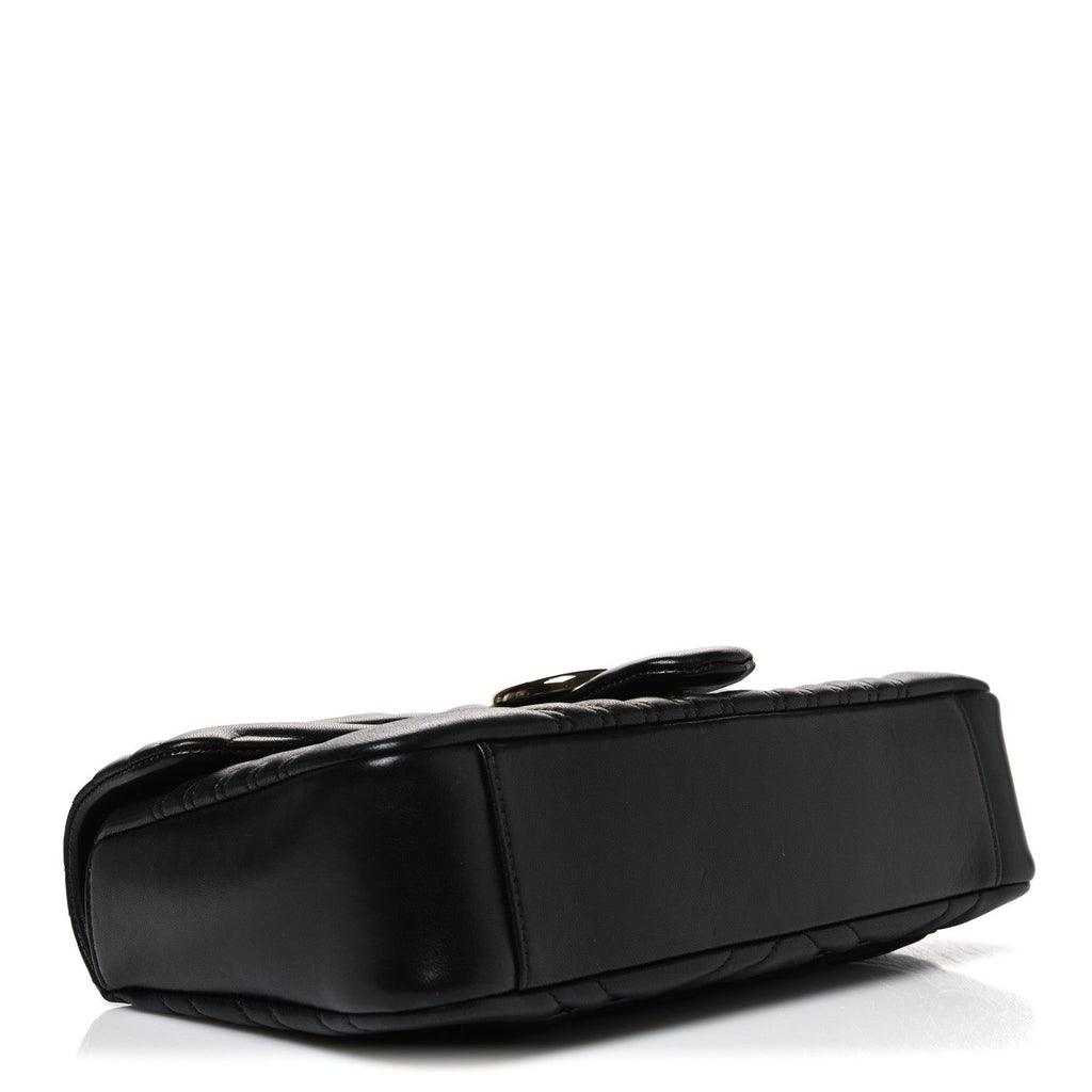Lambskin Matelasse Large GG Marmont Shoulder Bag Black