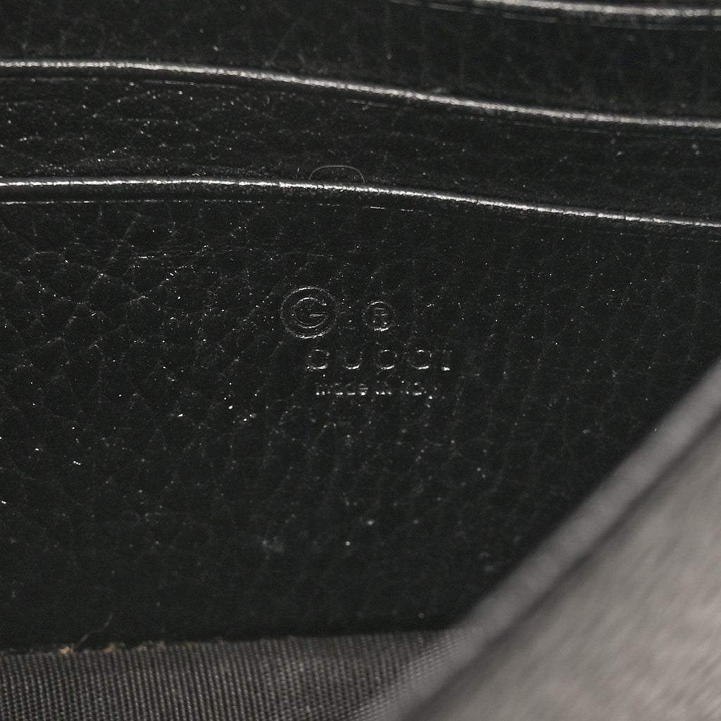 Dollar Calfskin Interlocking G Chain Wallet Black