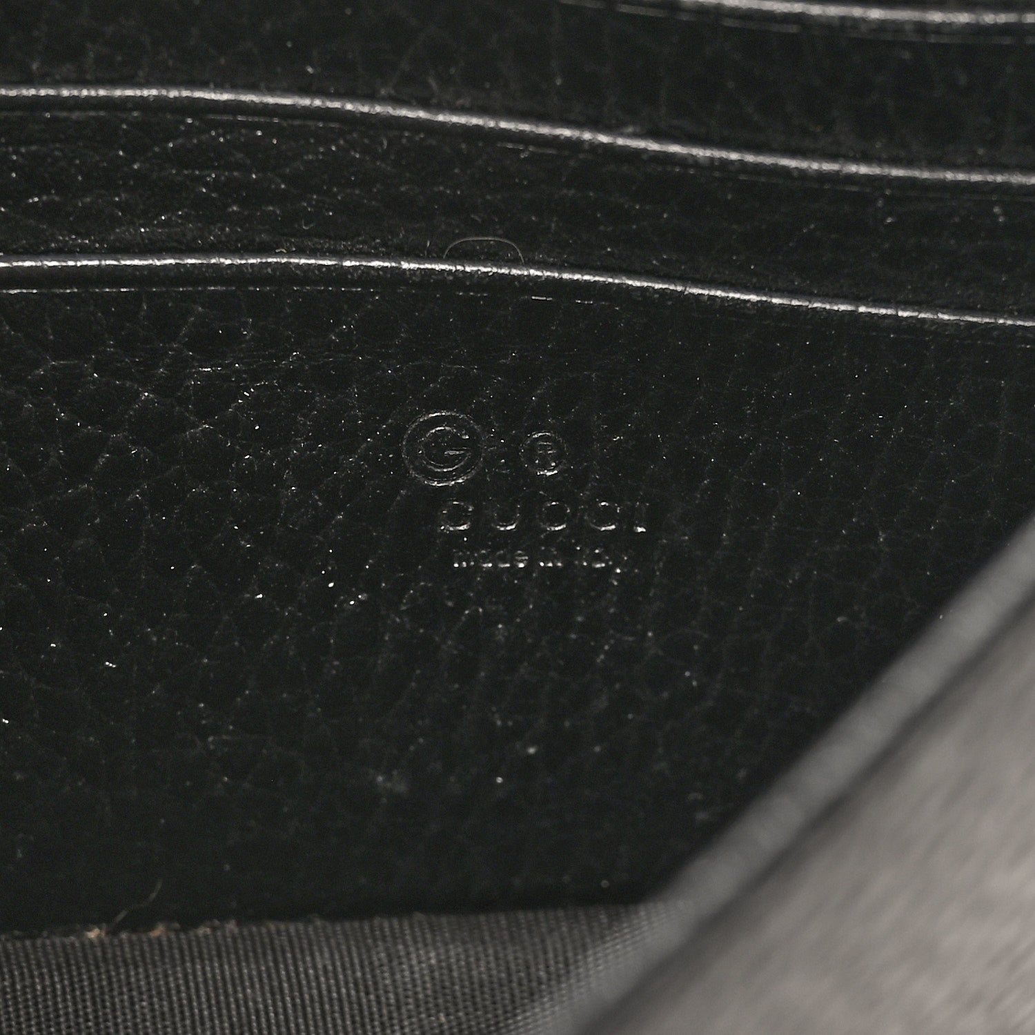 Dollar Calfskin Interlocking G Chain Wallet Black