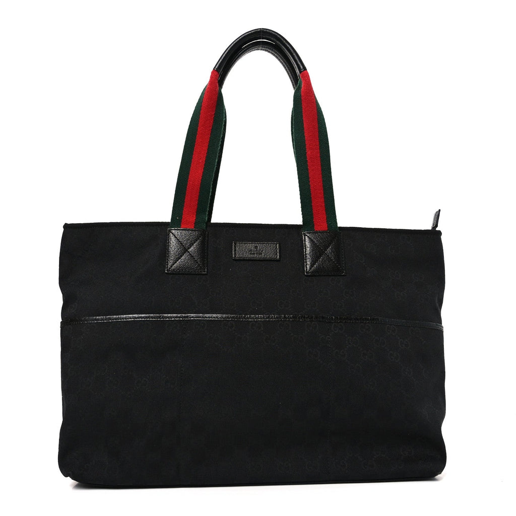 Monogram Web Large Diaper Tote Black