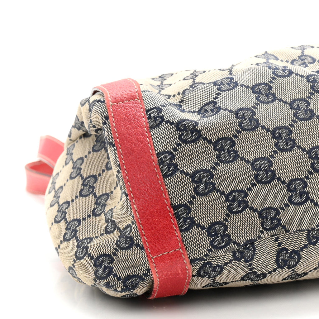 Monogram Medium Abbey Shoulder Bag Navy Red