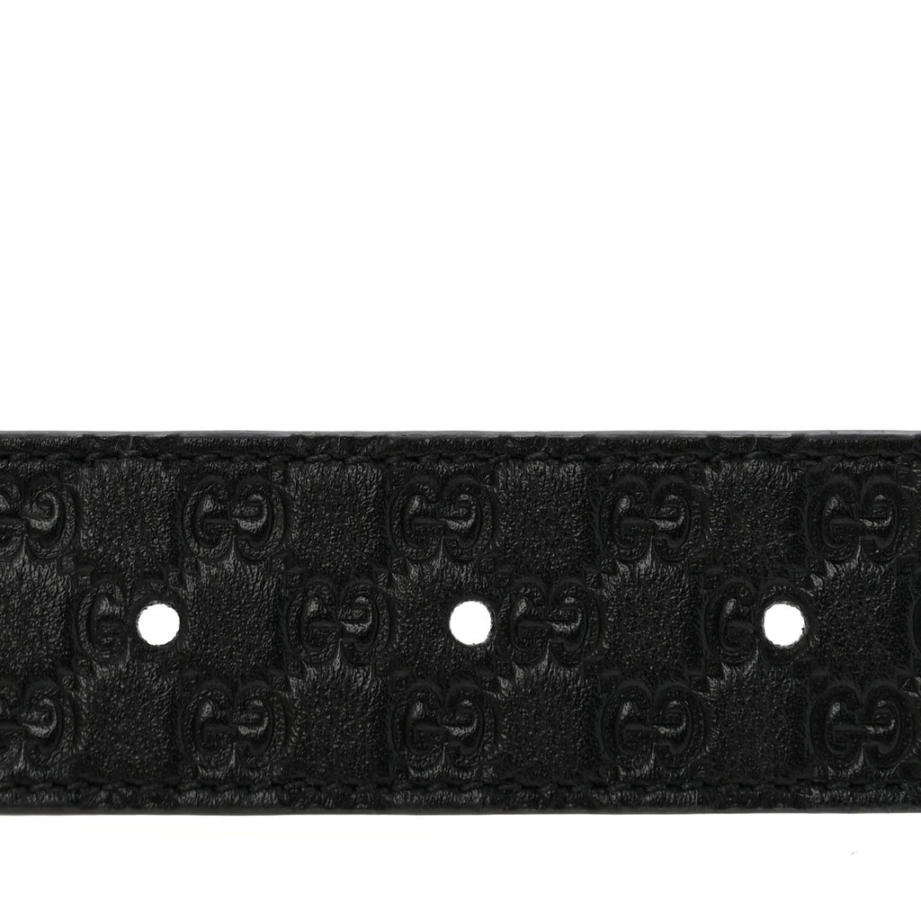 Guccissima Double G Reversible Belt 75 30 Black White