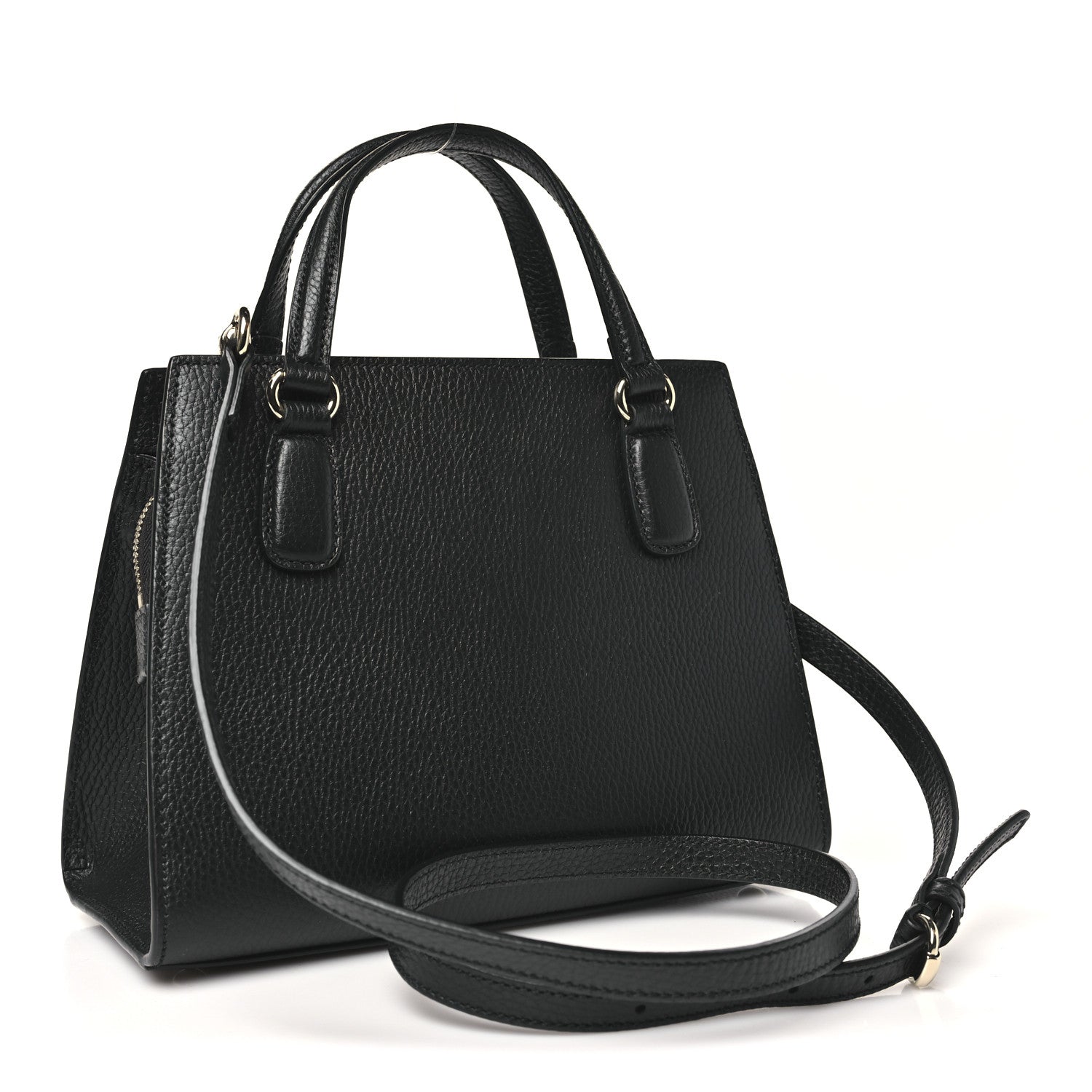 Dollar Calfskin Medium Soho Top Handle Satchel Black