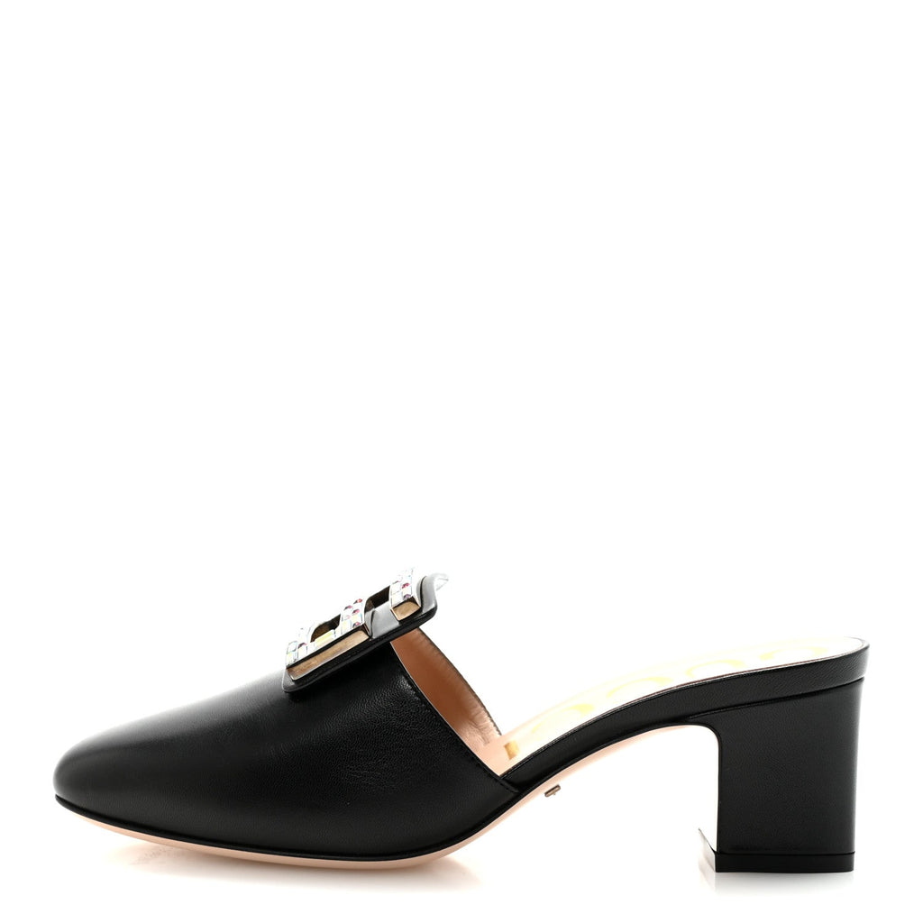 Malaga Kid Crystal Square G Madelyn 60mm Mules 37.5 Black
