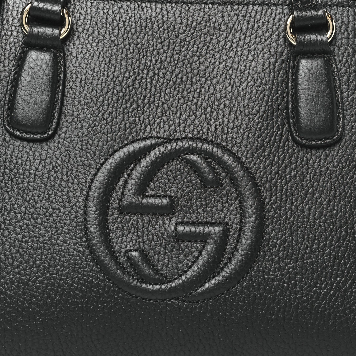 Dollar Calfskin Medium Soho Top Handle Satchel Black