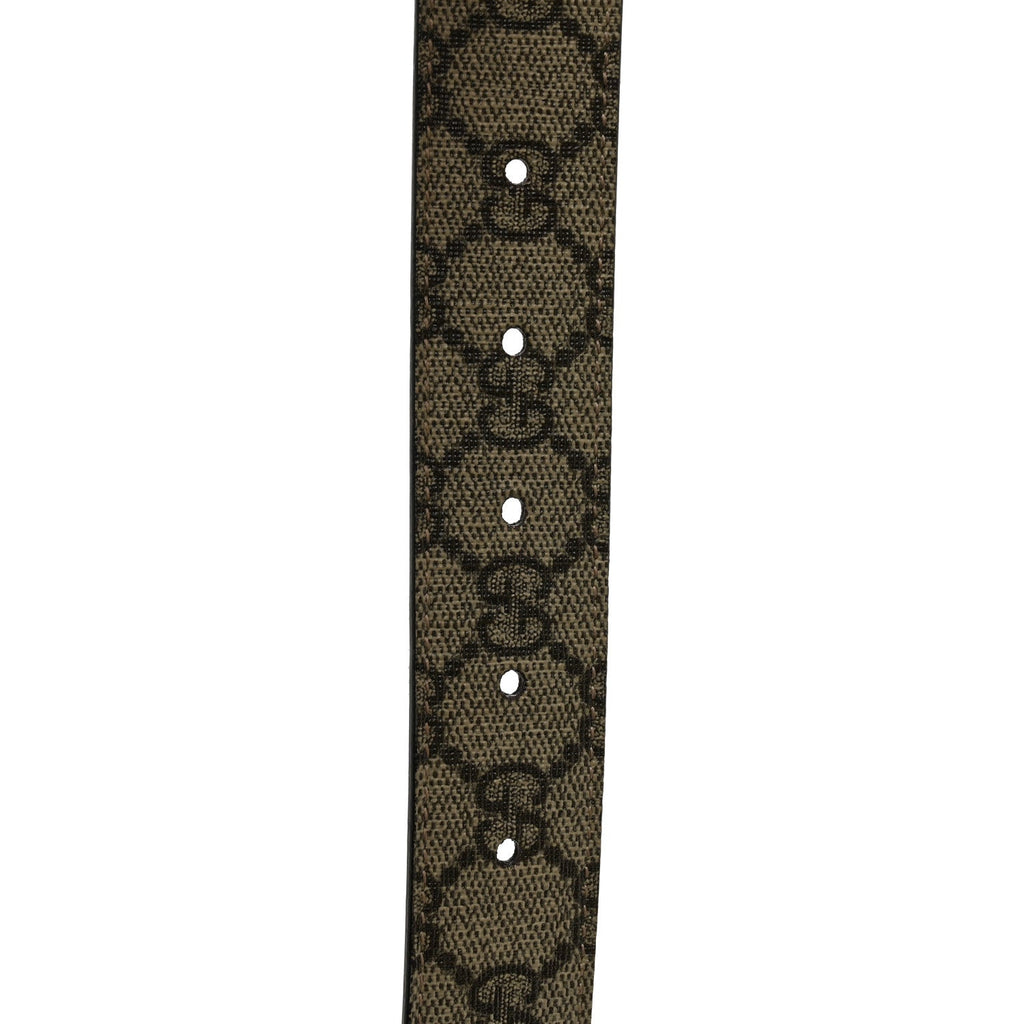 GG Supreme Monogram Textured Dollar Calfskin Blondie 30mm Belt 95 38 Beige Ebony New Acero