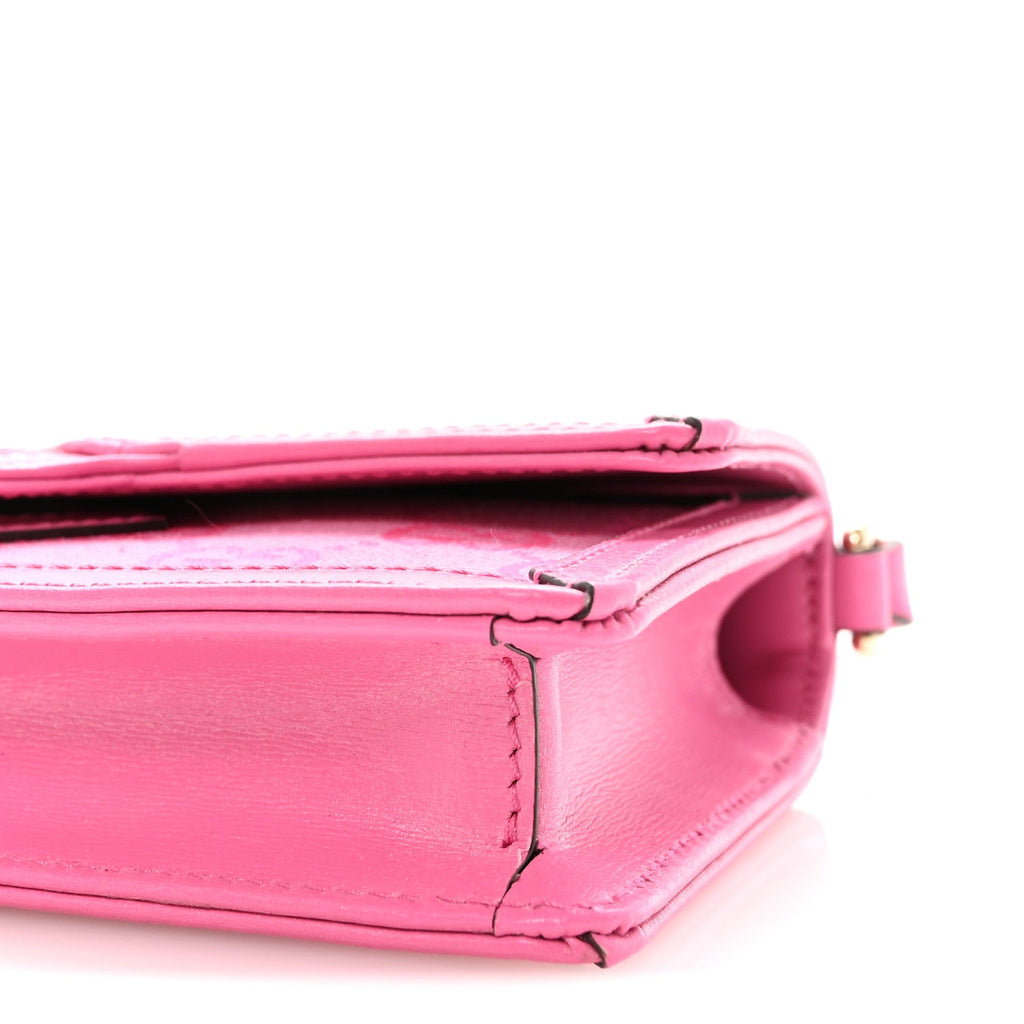GG Monogram Scratch Lux Calfskin Mini Luce Shoulder Bag Rose Dark Blossom