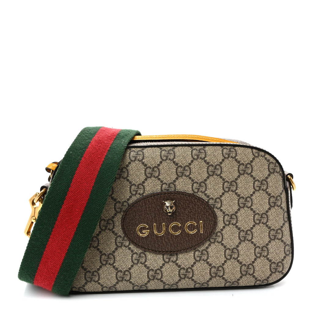 GG Supreme Monogram Web Neo Vintage Shoulder Bag Beige New Acero Crop