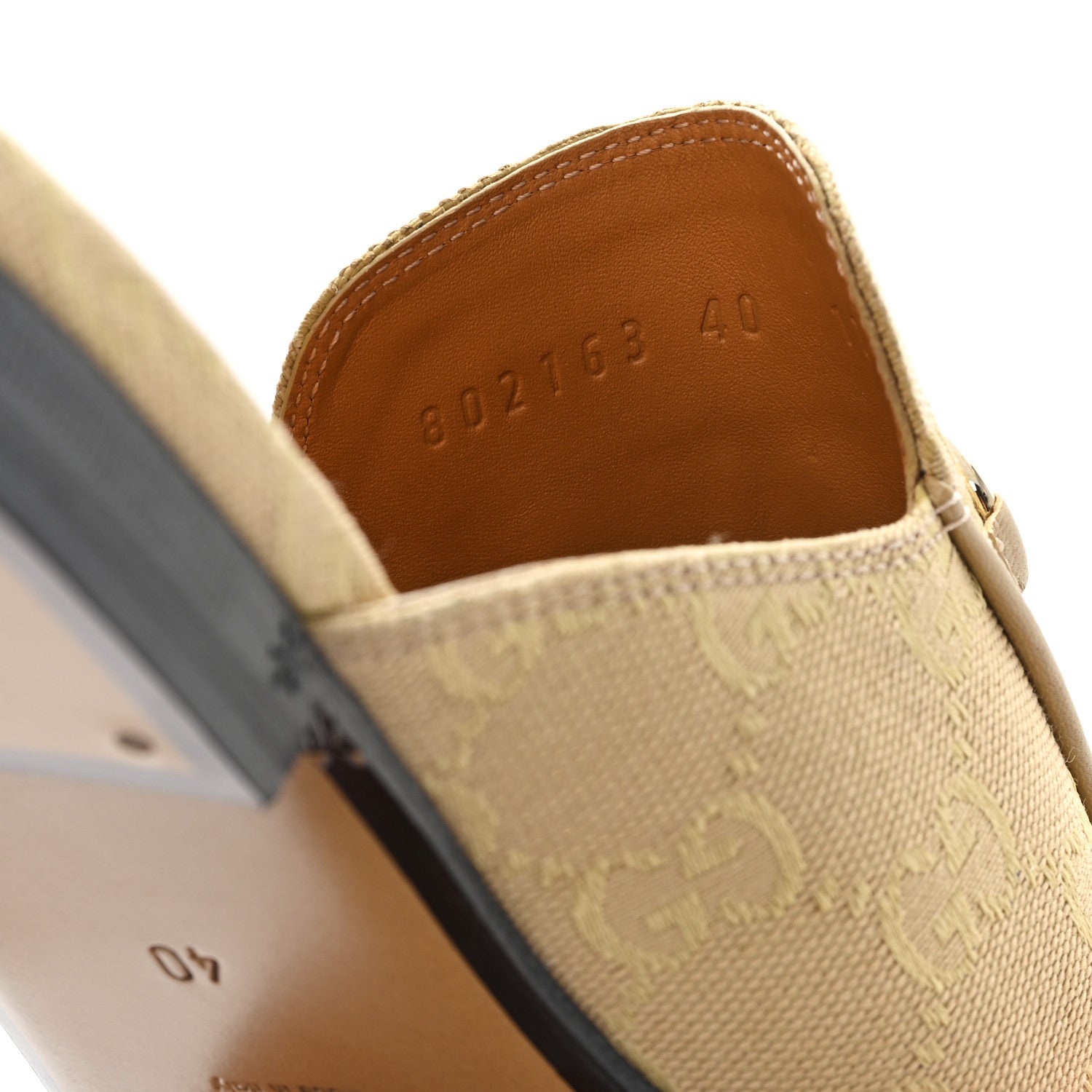 Canvas GG Monogram Womens Princetown Slippers 40 Egypt Salt