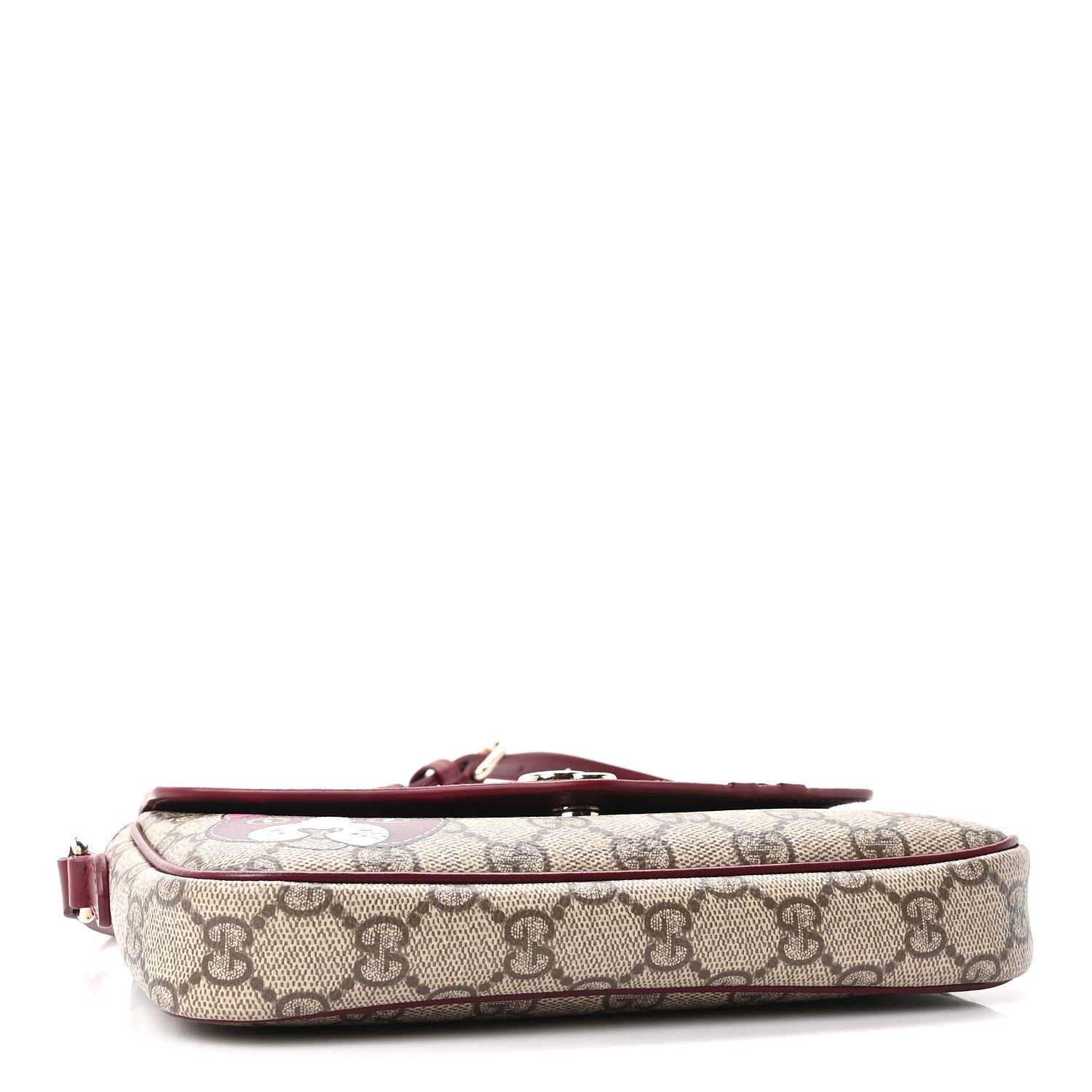 GG Supreme Monogram Cat Print Mini Shoulder Bag Beige Ebony Rosso Ancora