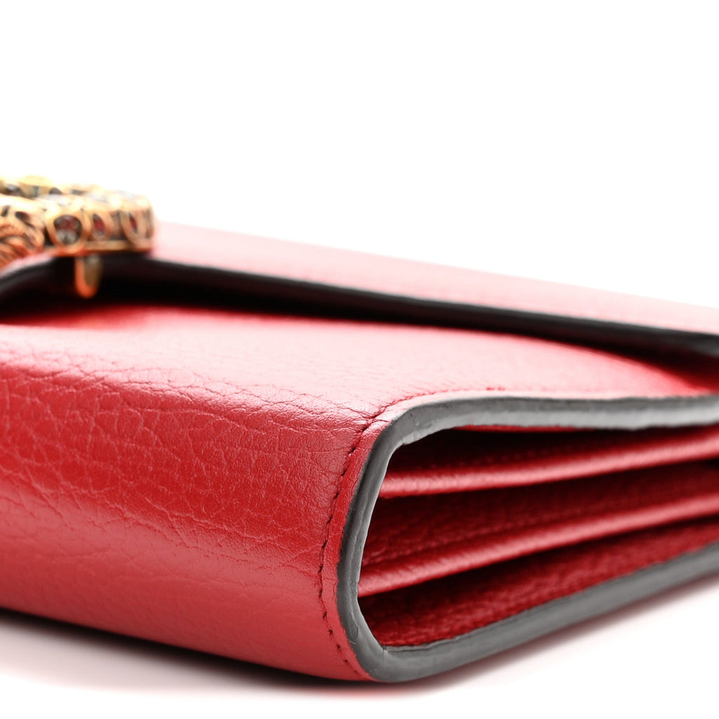 Calfskin Mini Dionysus Chain Wallet Hibiscus Red