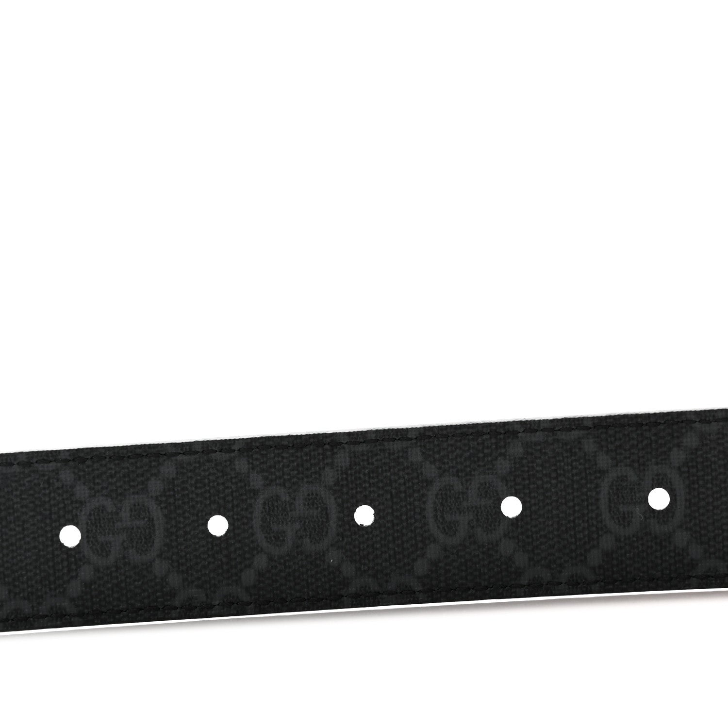 GG Supreme Monogram Plutone Calfskin Palladium Double G Reversible 30mm Belt 70 28 Black