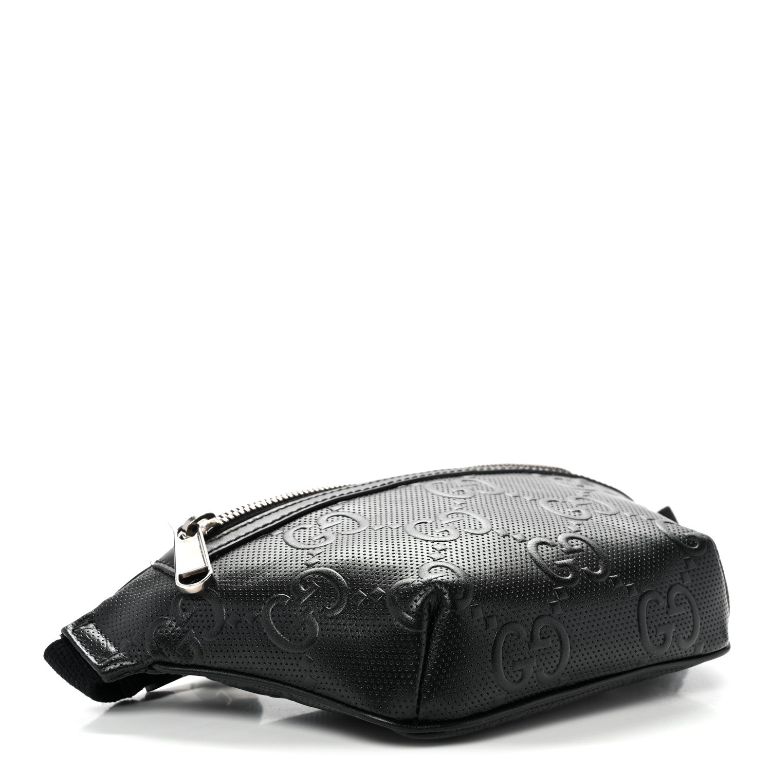 Calfskin GG Tennis Embossed Belt Bag Black