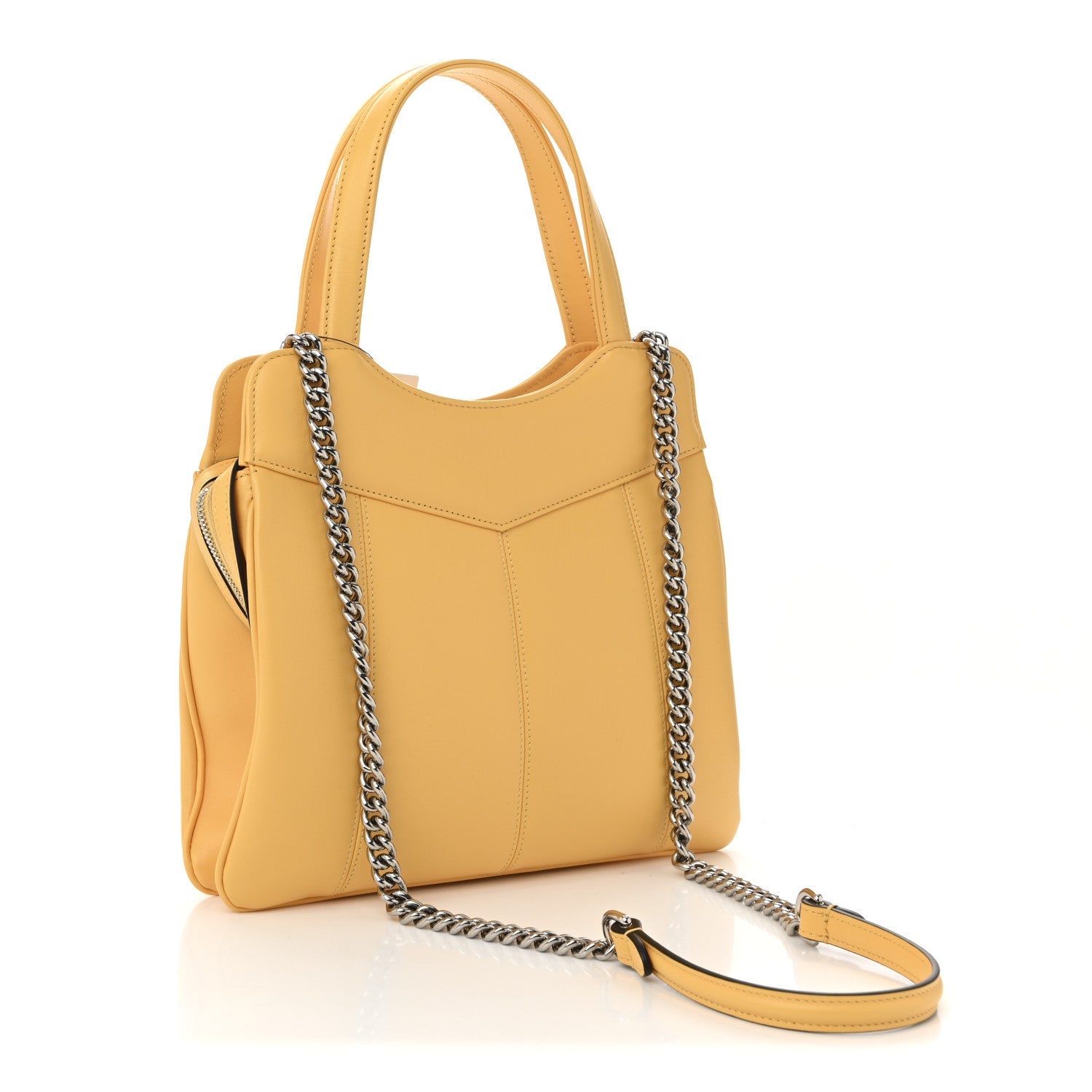 Senna Calfskin Petite GG Small Tote Bag Sunny Yellow
