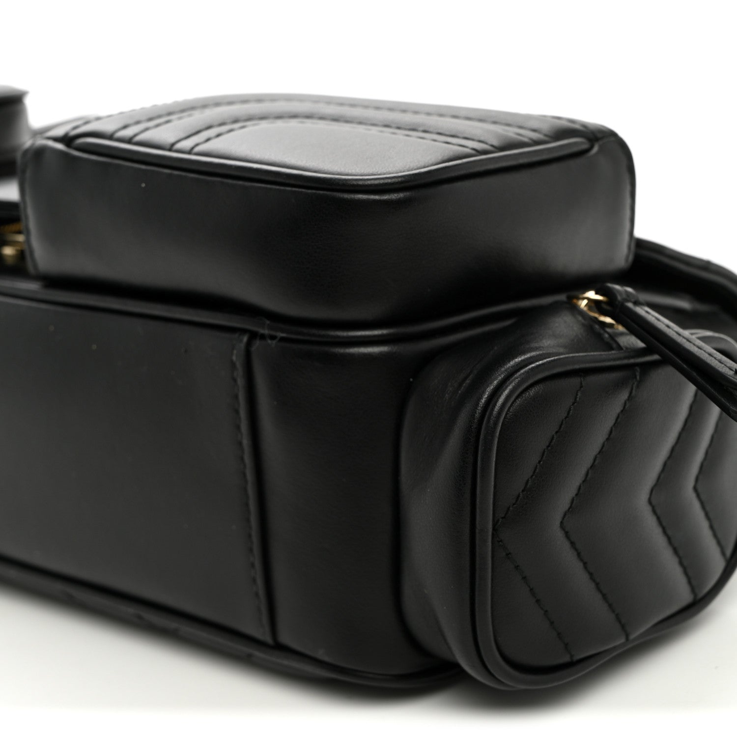 Calfskin Matelasse Small GG Marmont Multi Pocket Shoulder Bag Black