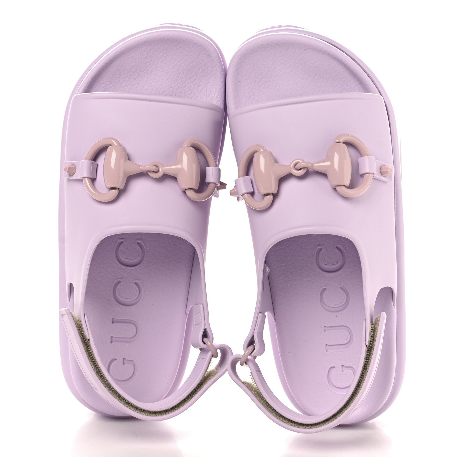 Soft Rubber Horsebit Touch Womens Strapped Sandals 36 Talc Pink