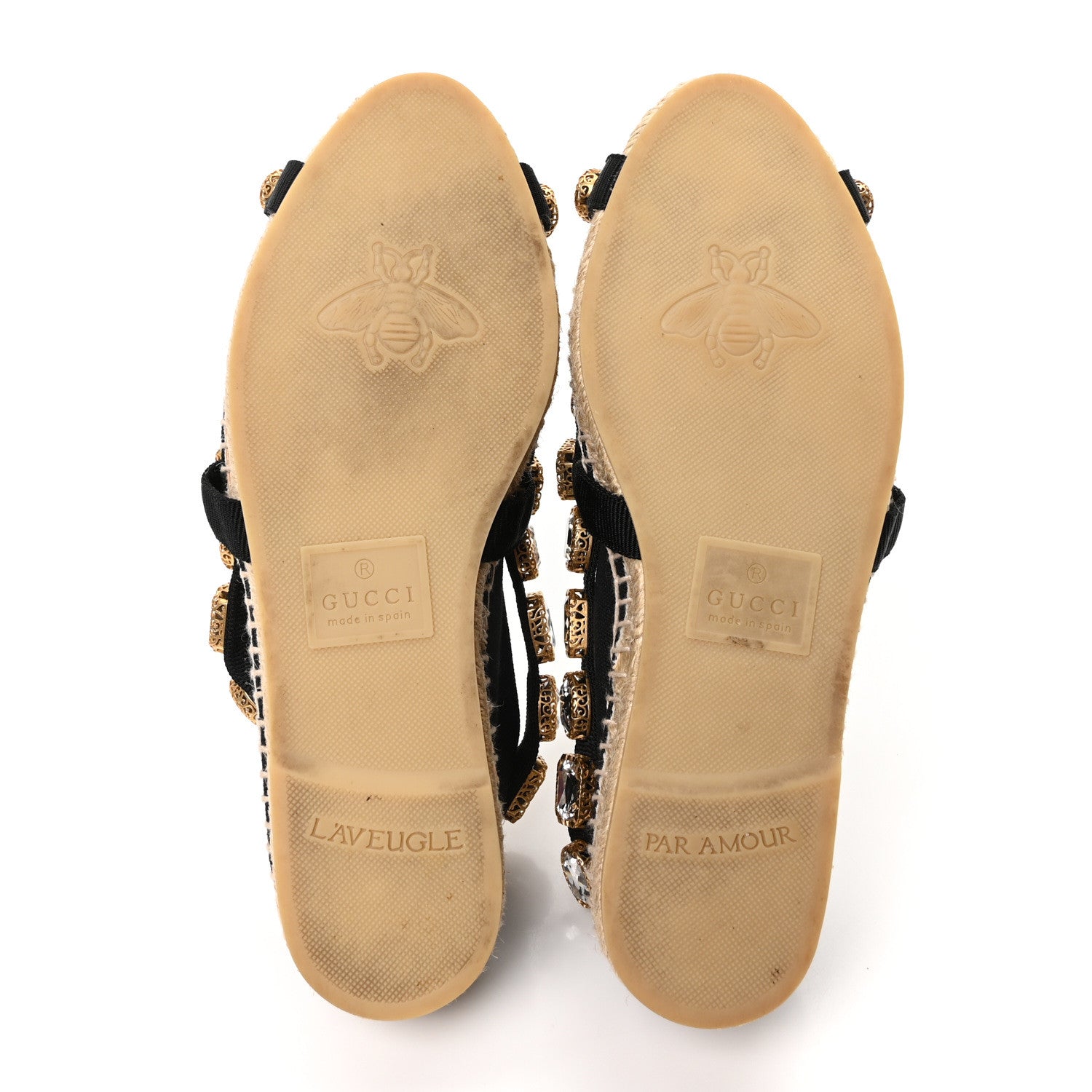 Canvas Crystal Embellished Espadrilles 36 Black